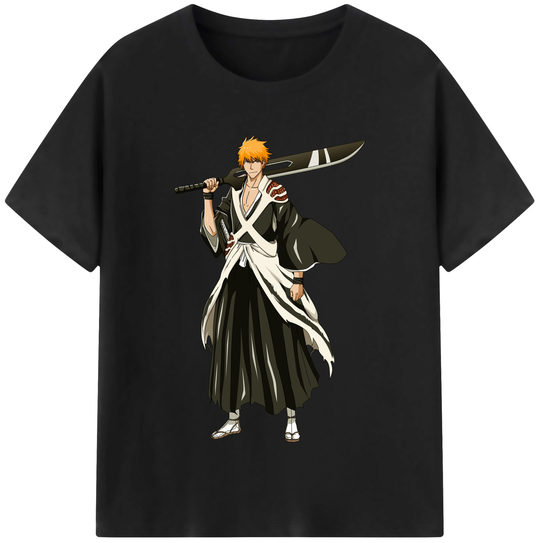 （画像用） ブリーチ 黒崎一護（くろさき いちご）BLEACH Kurosaki Ichigo レディースカジュアルプリントTシャツ（綿100％）