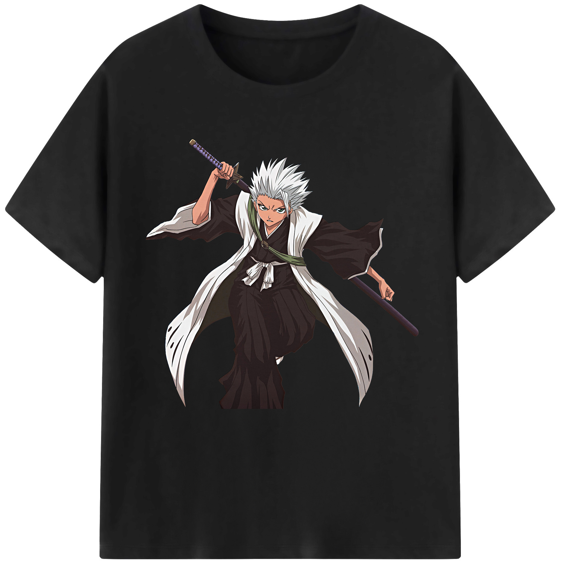 （画像用） ブリーチ 日番谷冬獅郎（ひつがや とうしろう） BLEACH Hitsugaya Toushirou レディースカジュアルプリントTシャツ（綿100％）