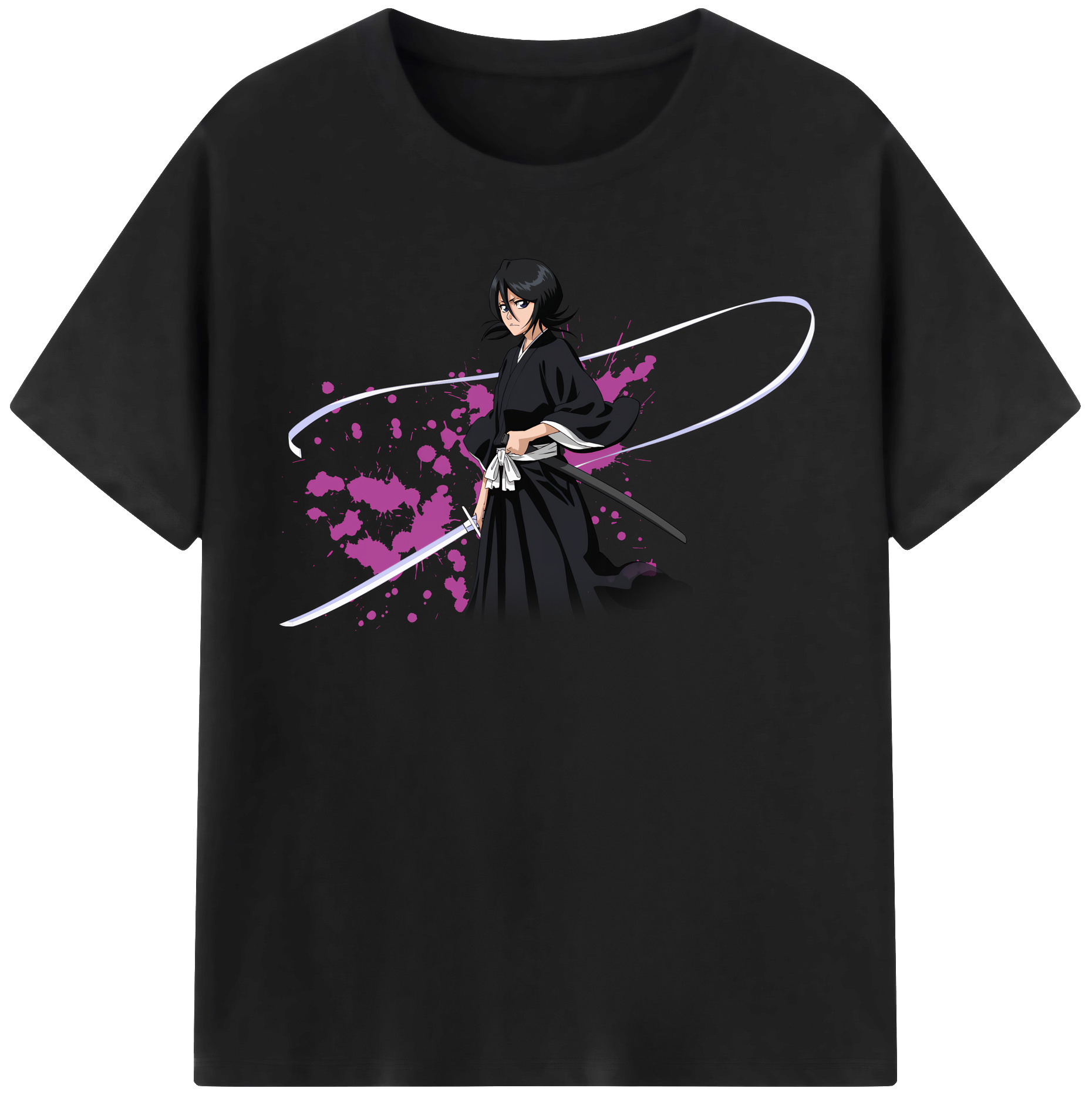 （画像用） ブリーチ 朽木ルキア BLEACH Kuchiki Rukia レディースカジュアルプリントTシャツ（綿100％）