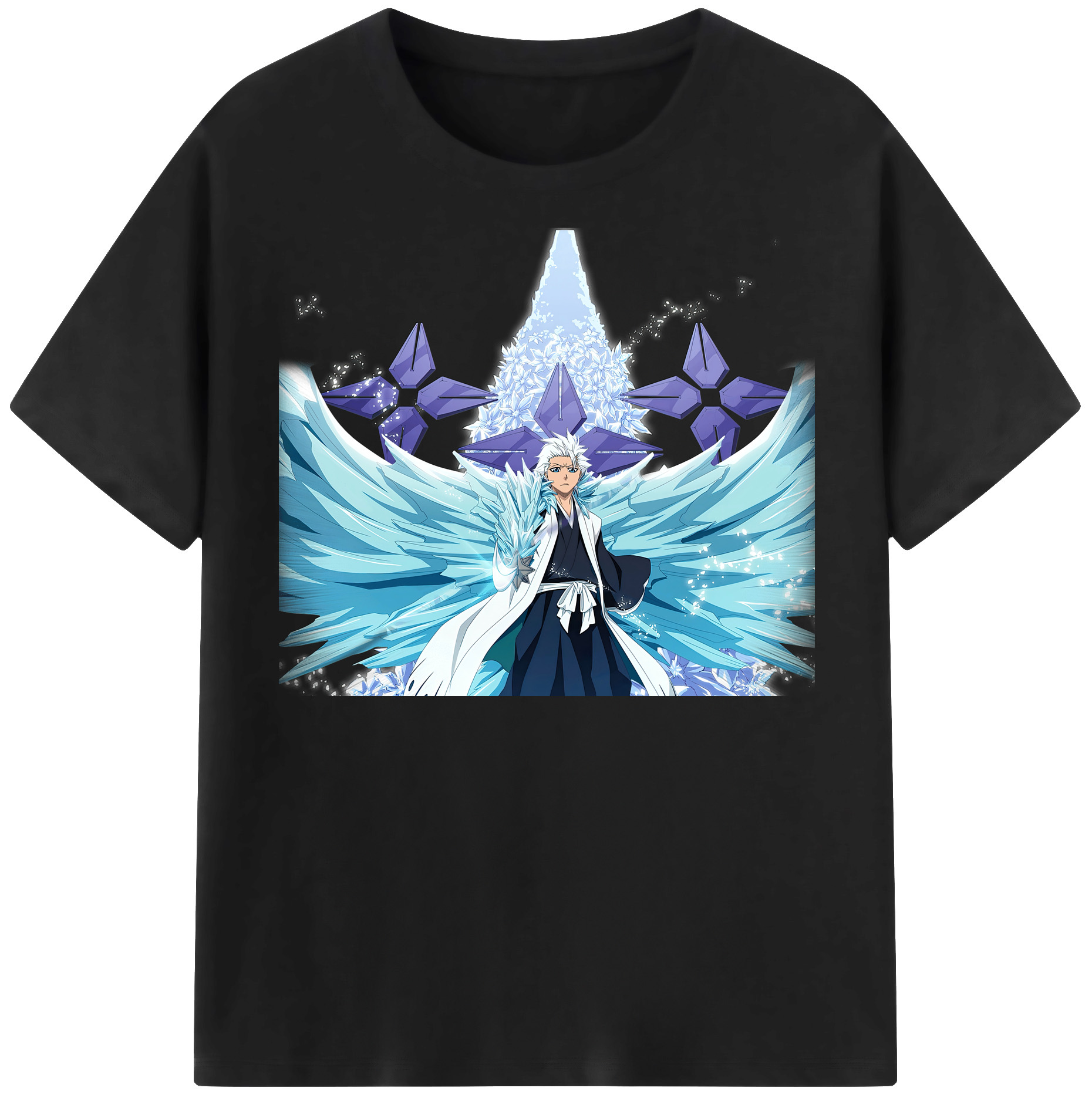 （画像用） ブリーチ 日番谷冬獅郎（ひつがや とうしろう） BLEACH Hitsugaya Toushirou レディースカジュアルプリントTシャツ（綿100％）
