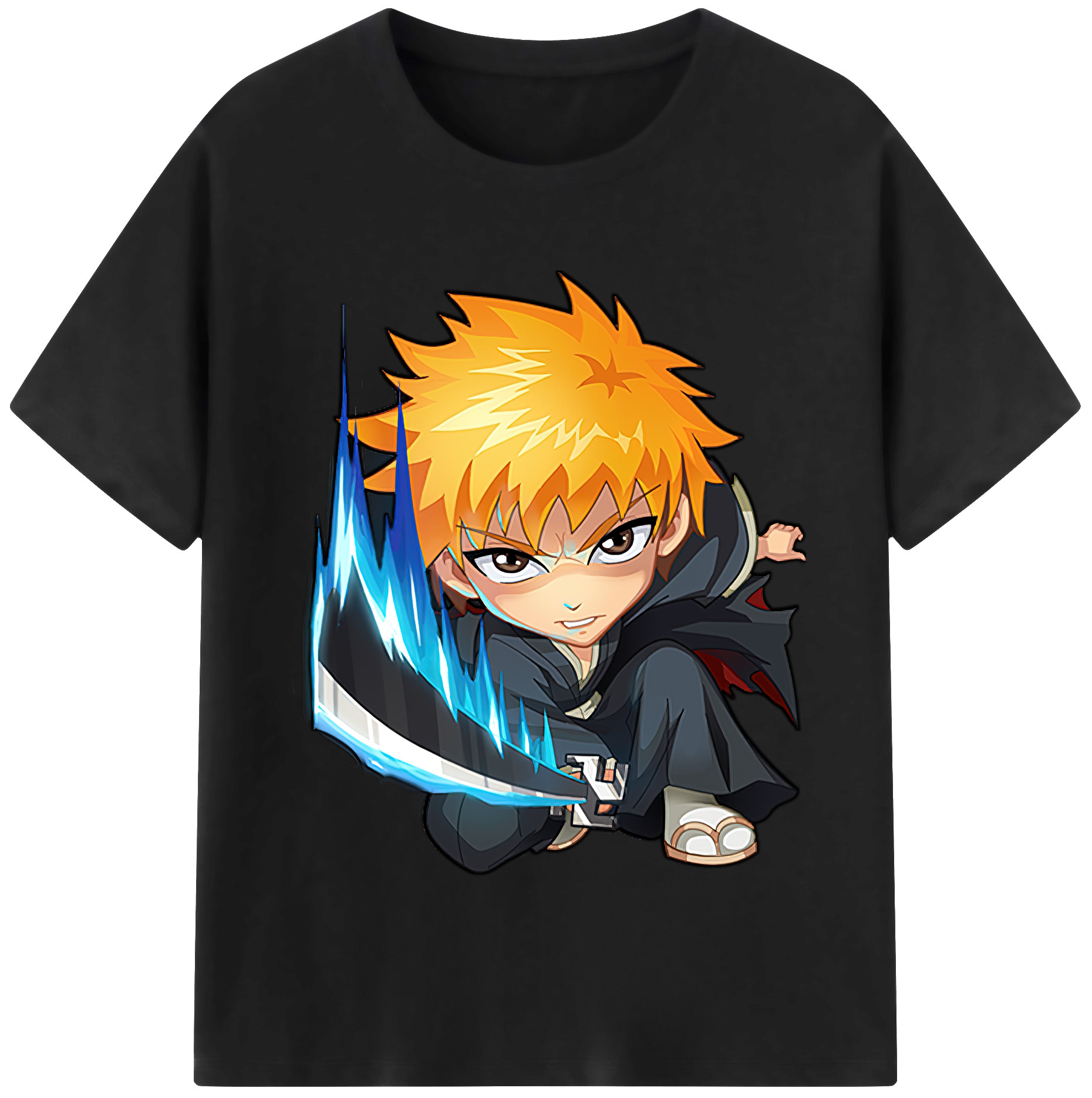 （画像用） ブリーチ 黒崎一護（くろさき いちご）BLEACH Kurosaki Ichigo レディースカジュアルプリントTシャツ（綿100％）