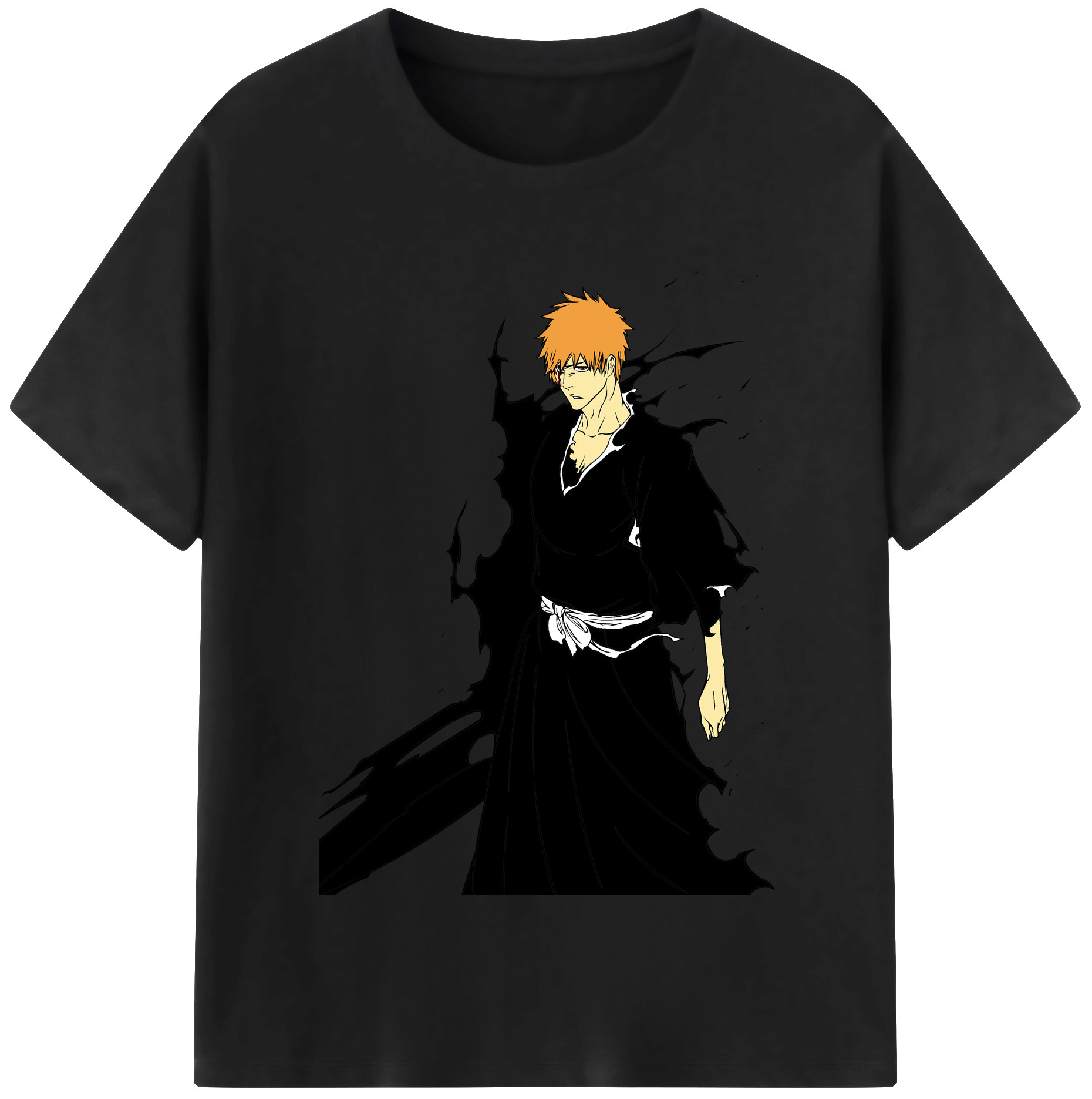（画像用） ブリーチ 黒崎一護（くろさき いちご）BLEACH Kurosaki Ichigo レディースカジュアルプリントTシャツ（綿100％）