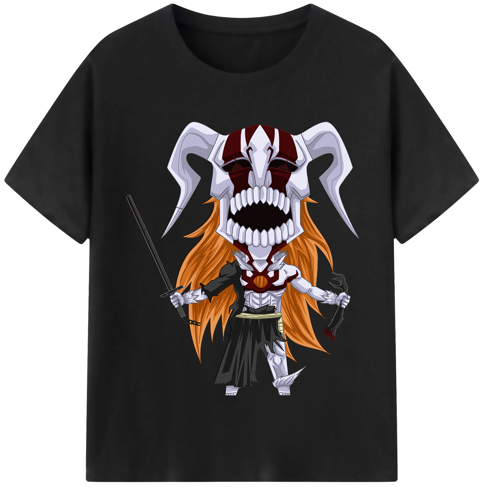 （画像用） ブリーチ 黒崎一護（くろさき いちご）BLEACH Kurosaki Ichigo レディースカジュアルプリントTシャツ（綿100％）