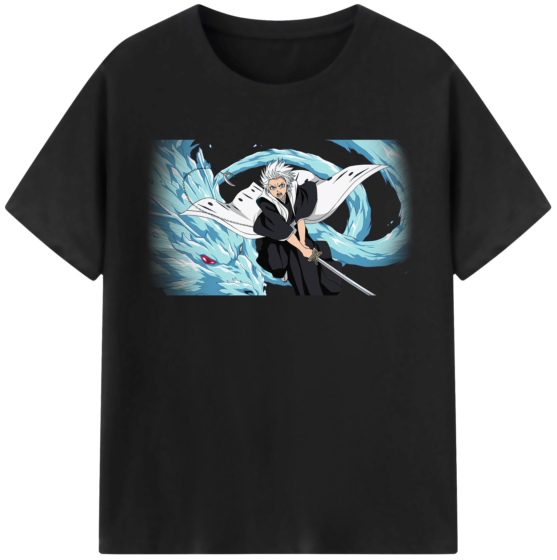 （画像用） ブリーチ 日番谷冬獅郎（ひつがや とうしろう） BLEACH Hitsugaya Toushirou レディースカジュアルプリントTシャツ（綿100％）