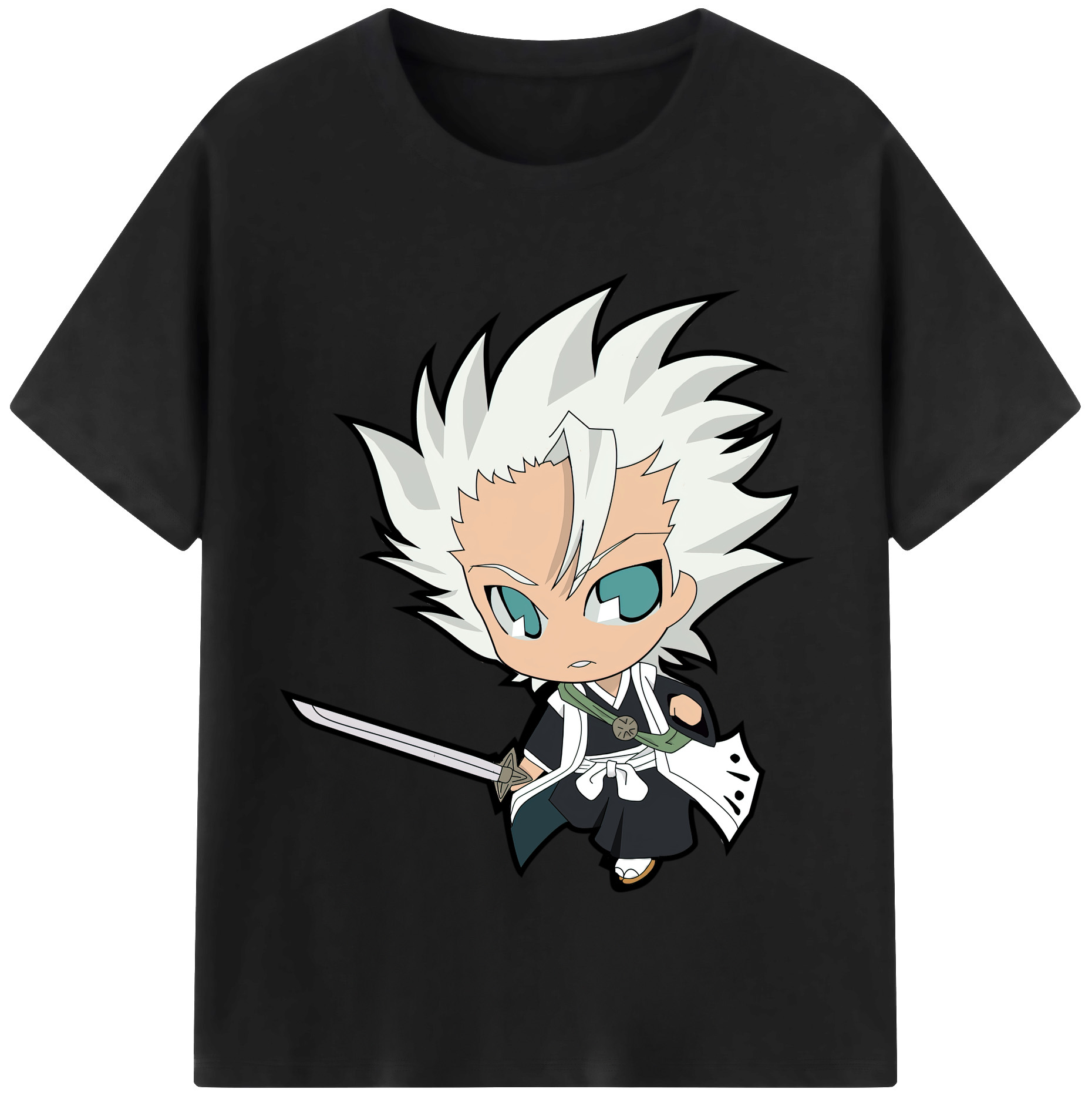 （画像用） ブリーチ 日番谷冬獅郎（ひつがや とうしろう） BLEACH Hitsugaya Toushirou レディースカジュアルプリントTシャツ（綿100％）