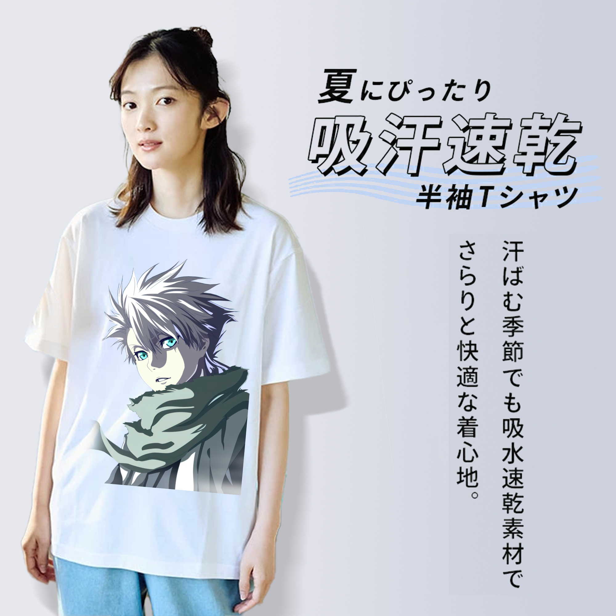 ブリーチ 日番谷冬獅郎（ひつがや とうしろう） BLEACH Hitsugaya Toushirou レディースカジュアルプリントTシャツ（綿100％）