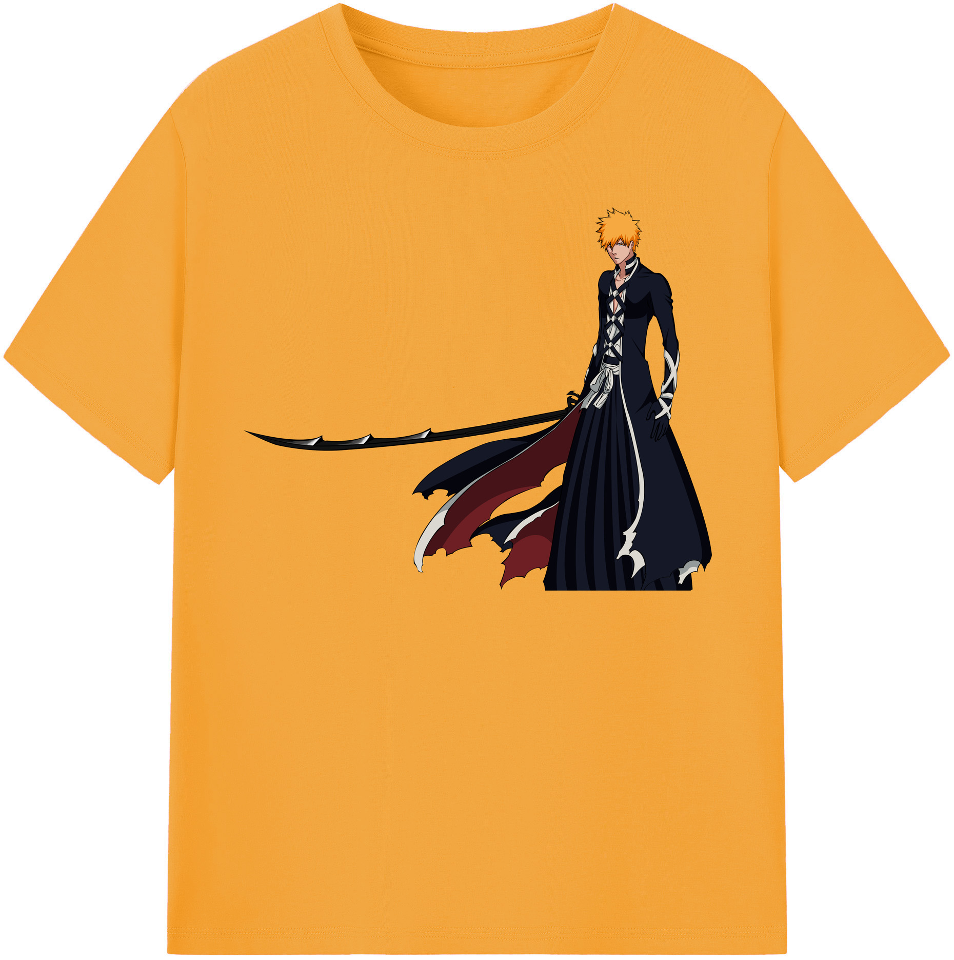 （画像用） ブリーチ 黒崎一護（くろさき いちご）BLEACH Kurosaki Ichigo レディースカジュアルプリントTシャツ（綿100％）