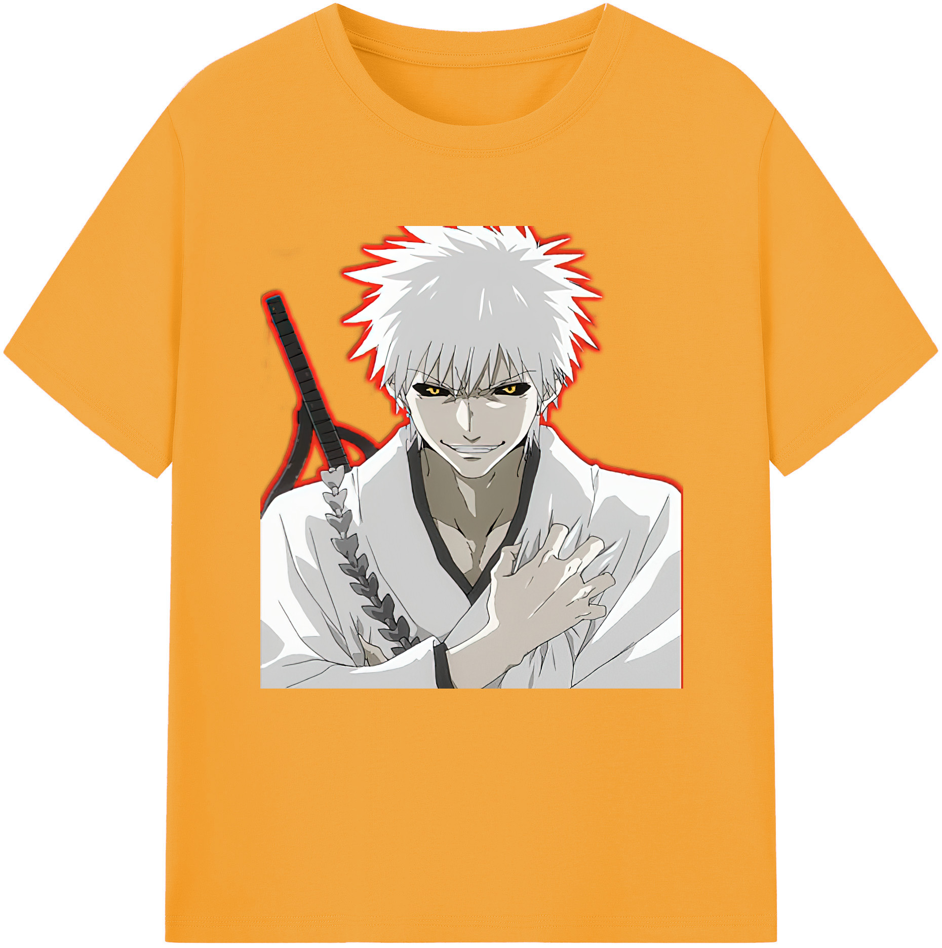 （画像用） ブリーチ 黒崎一護（くろさき いちご）BLEACH Kurosaki Ichigo レディースカジュアルプリントTシャツ（綿100％）
