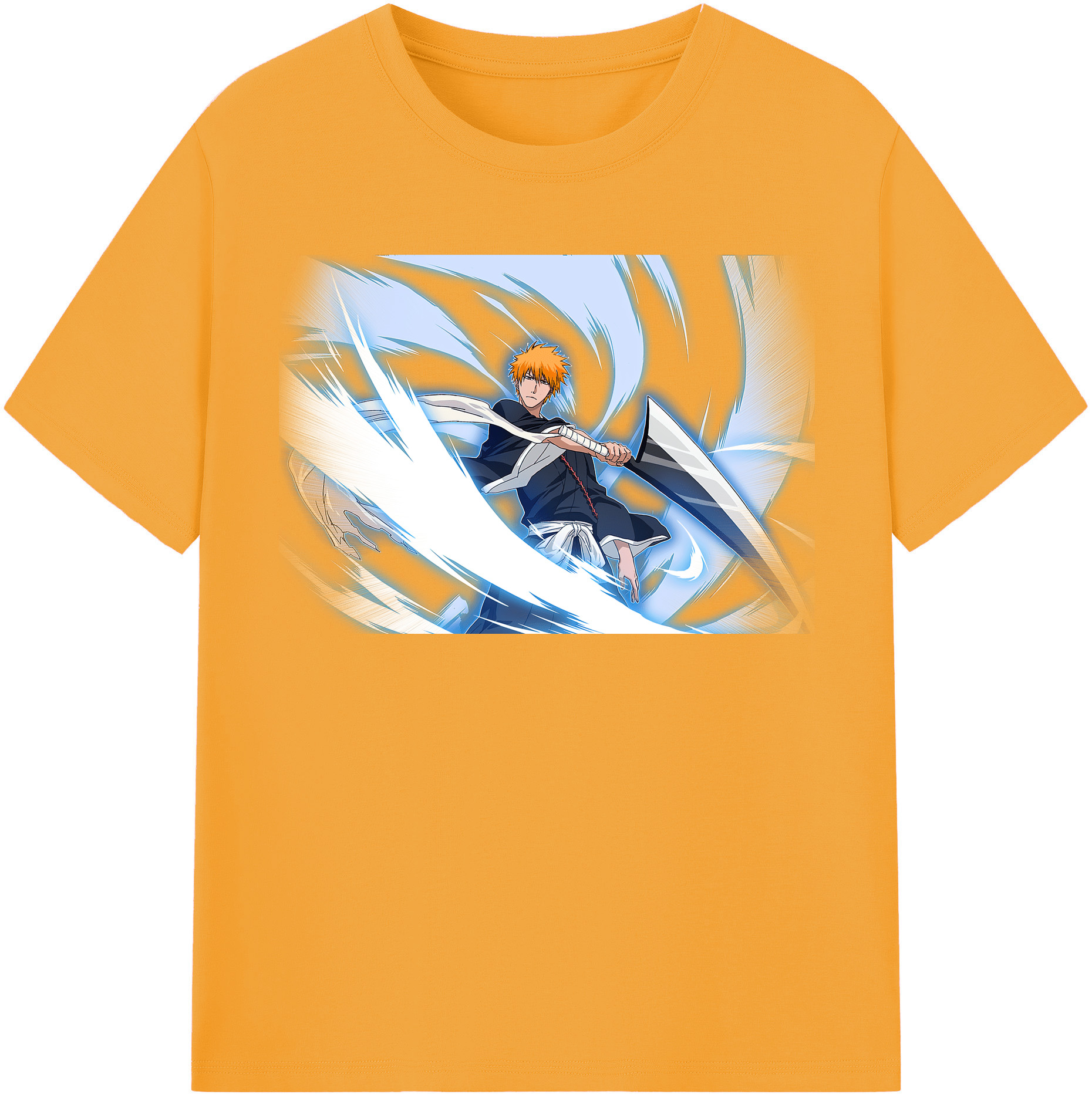 （画像用） ブリーチ 黒崎一護（くろさき いちご）BLEACH Kurosaki Ichigo レディースカジュアルプリントTシャツ（綿100％）