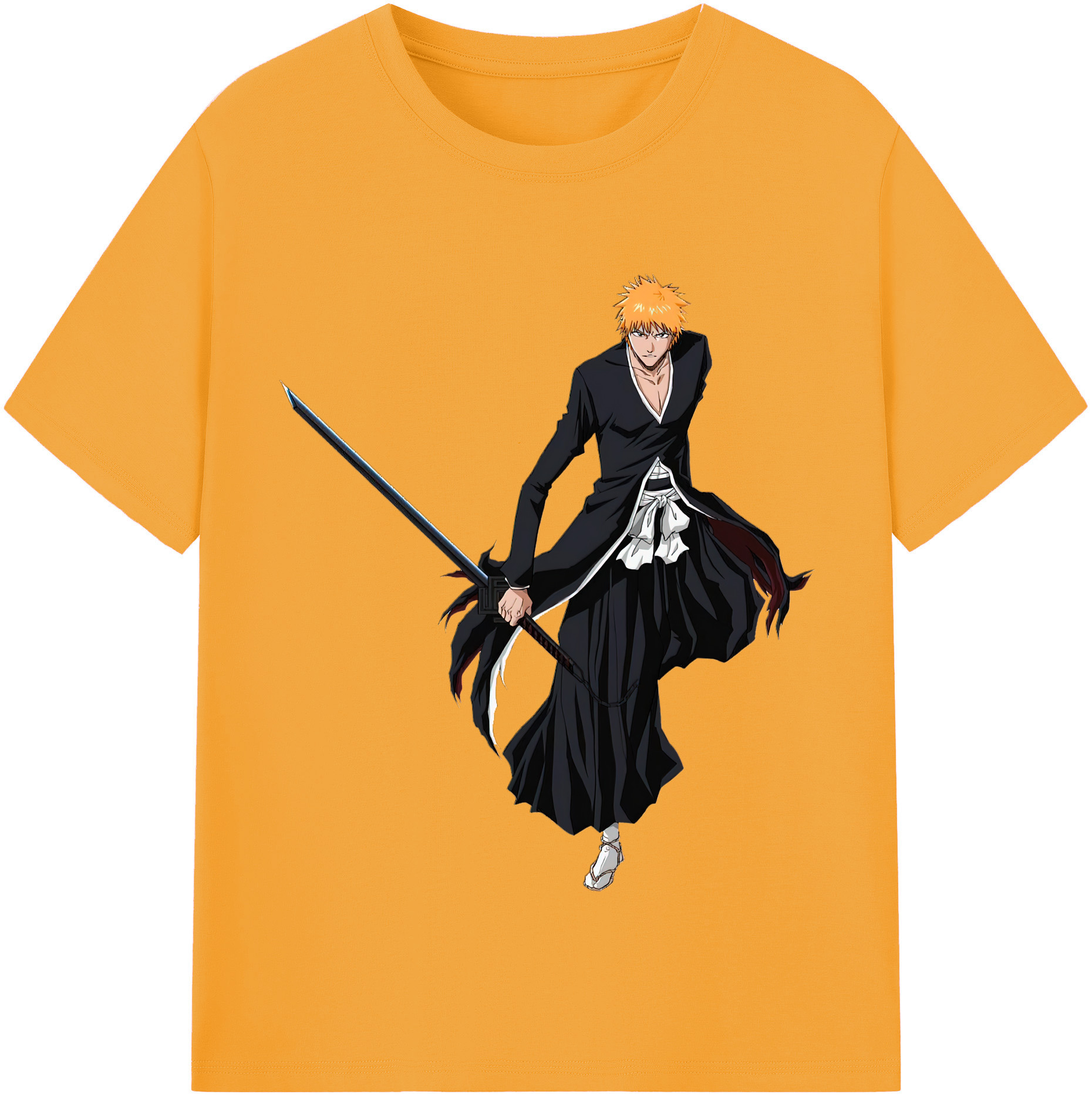 （画像用） ブリーチ 黒崎一護（くろさき いちご）BLEACH Kurosaki Ichigo レディースカジュアルプリントTシャツ（綿100％）