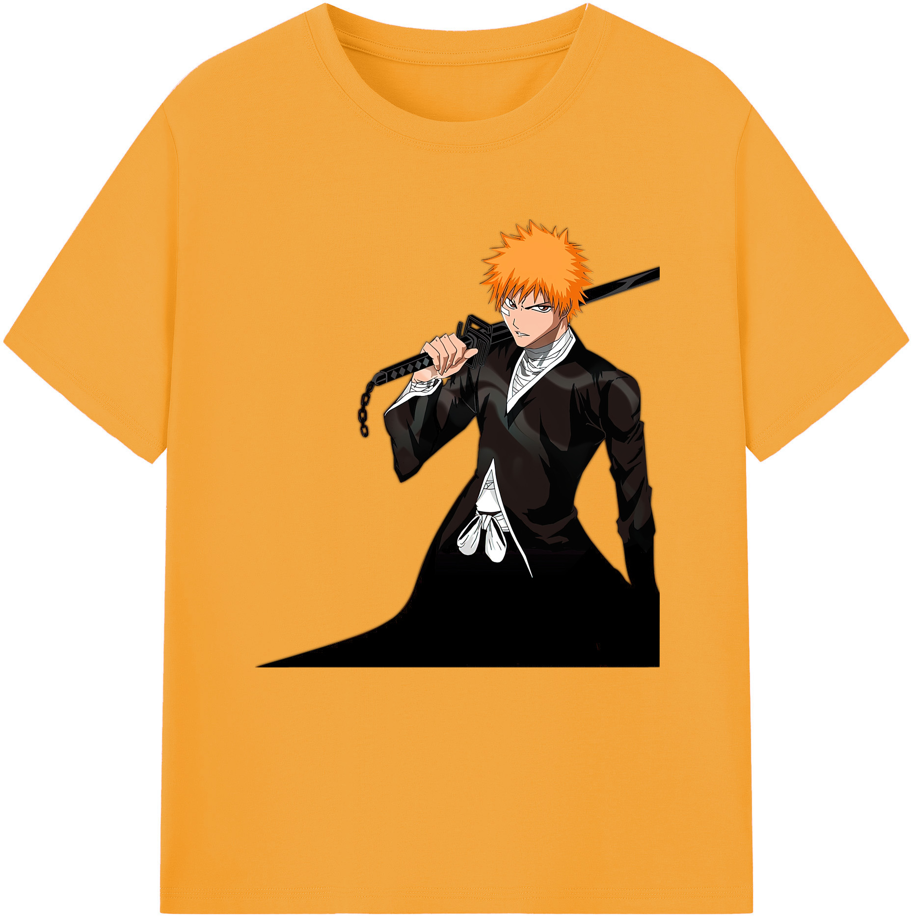 （画像用） ブリーチ 黒崎一護（くろさき いちご）BLEACH Kurosaki Ichigo レディースカジュアルプリントTシャツ（綿100％）