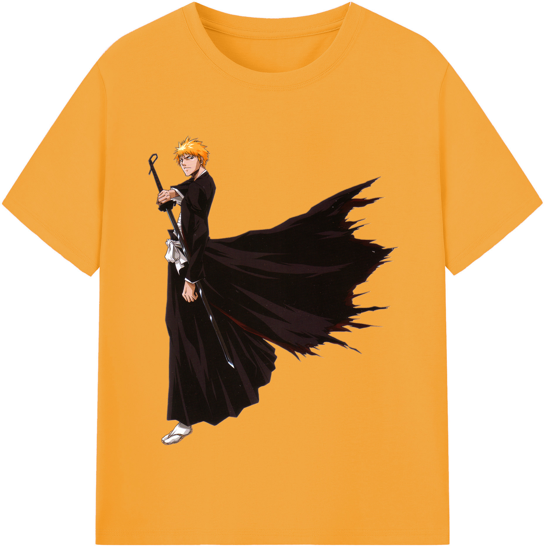 （画像用） ブリーチ 黒崎一護（くろさき いちご）BLEACH Kurosaki Ichigo レディースカジュアルプリントTシャツ（綿100％）