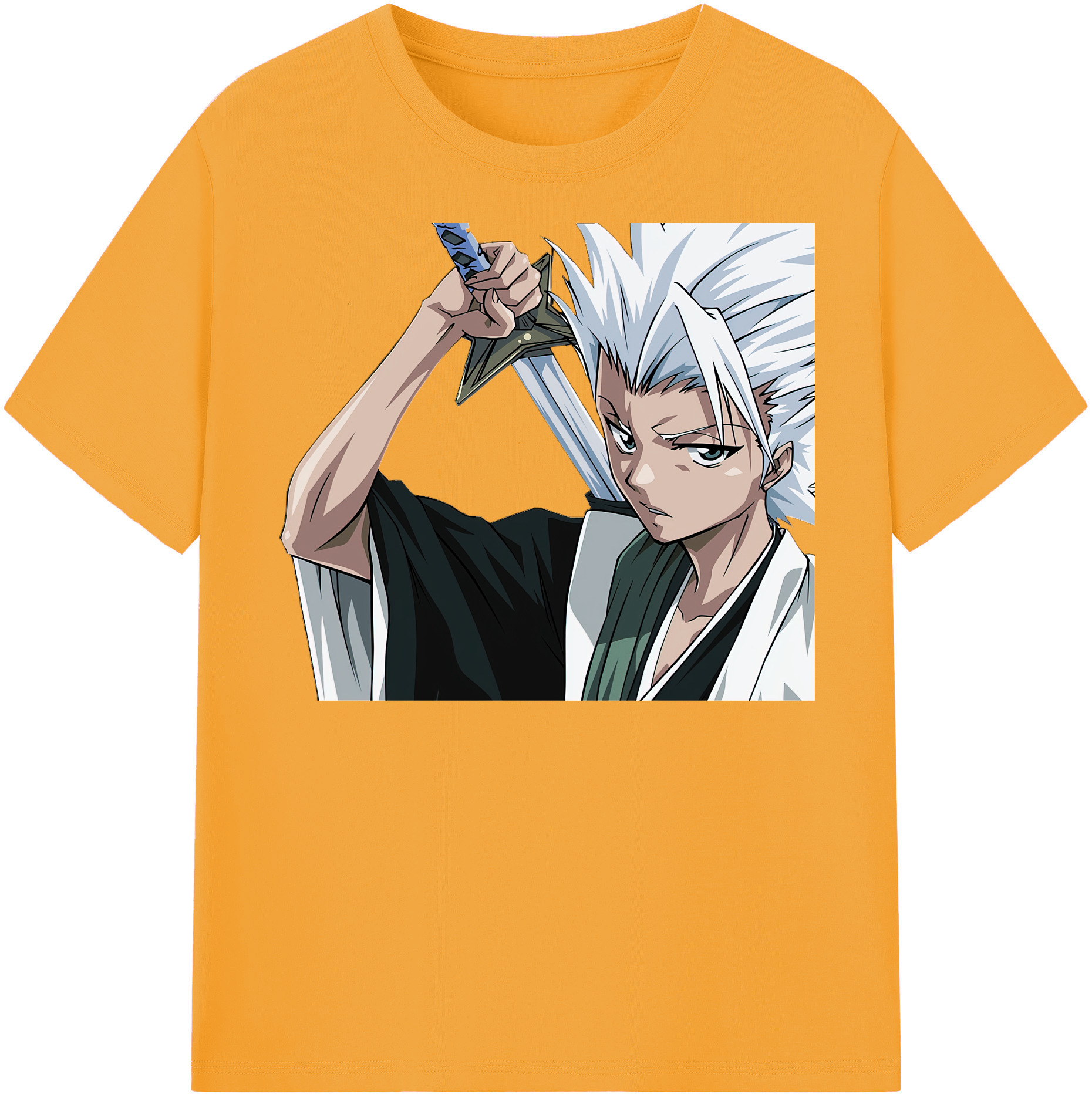 （画像用） ブリーチ 日番谷冬獅郎（ひつがや とうしろう） BLEACH Hitsugaya Toushirou レディースカジュアルプリントTシャツ（綿100％）