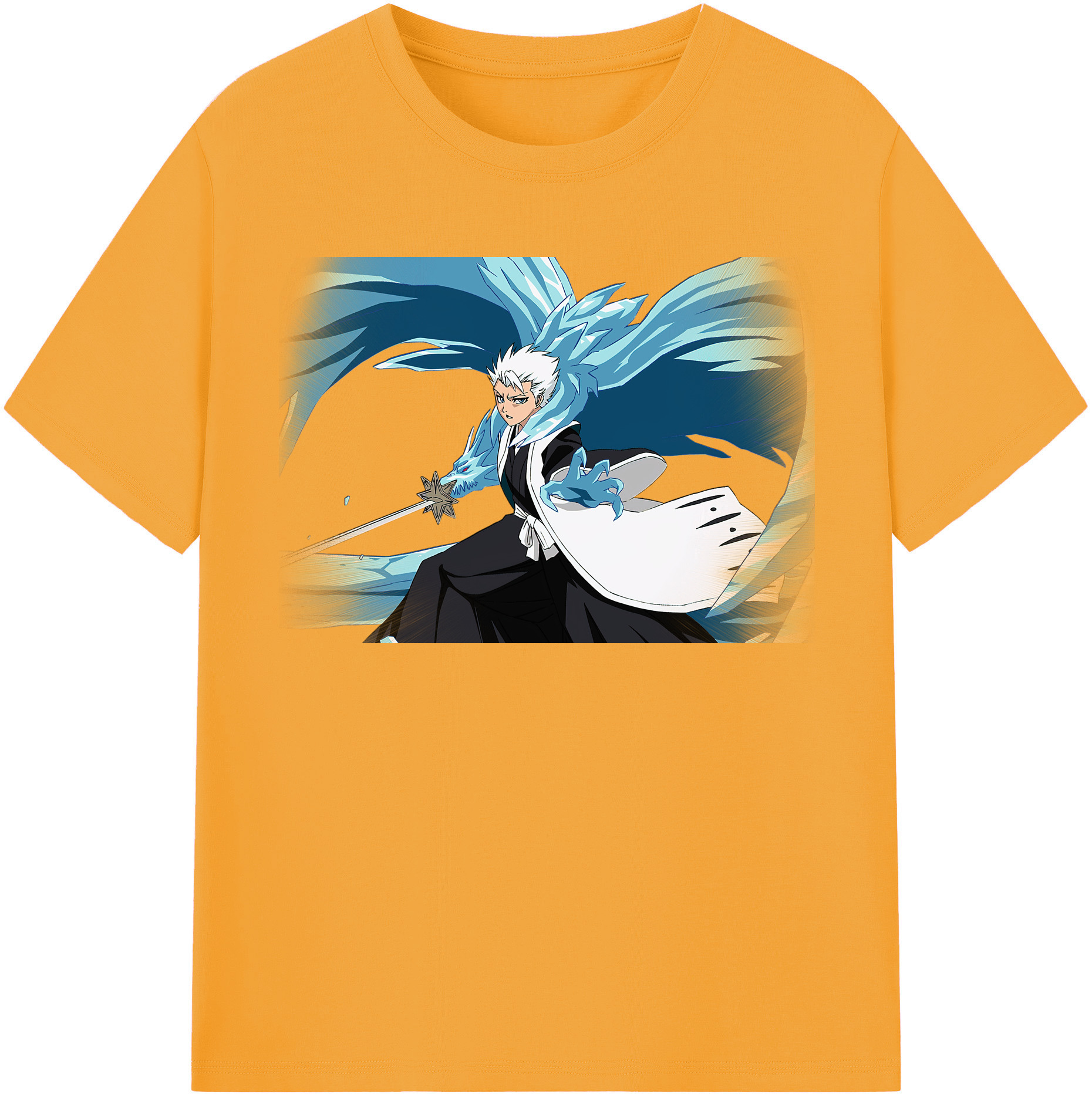 （画像用） ブリーチ 日番谷冬獅郎（ひつがや とうしろう） BLEACH Hitsugaya Toushirou レディースカジュアルプリントTシャツ（綿100％）