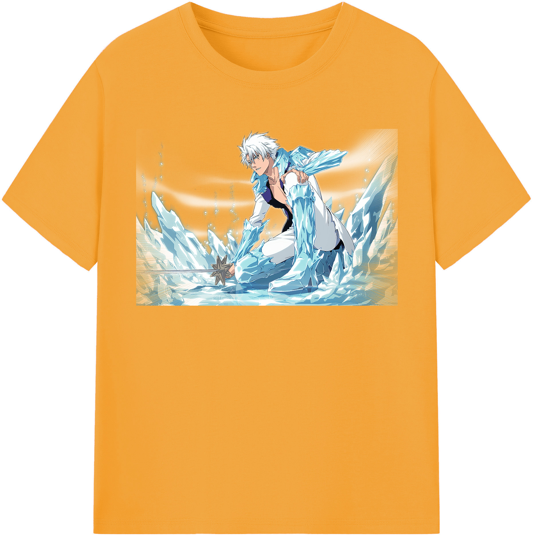 （画像用） ブリーチ 日番谷冬獅郎（ひつがや とうしろう） BLEACH Hitsugaya Toushirou レディースカジュアルプリントTシャツ（綿100％）