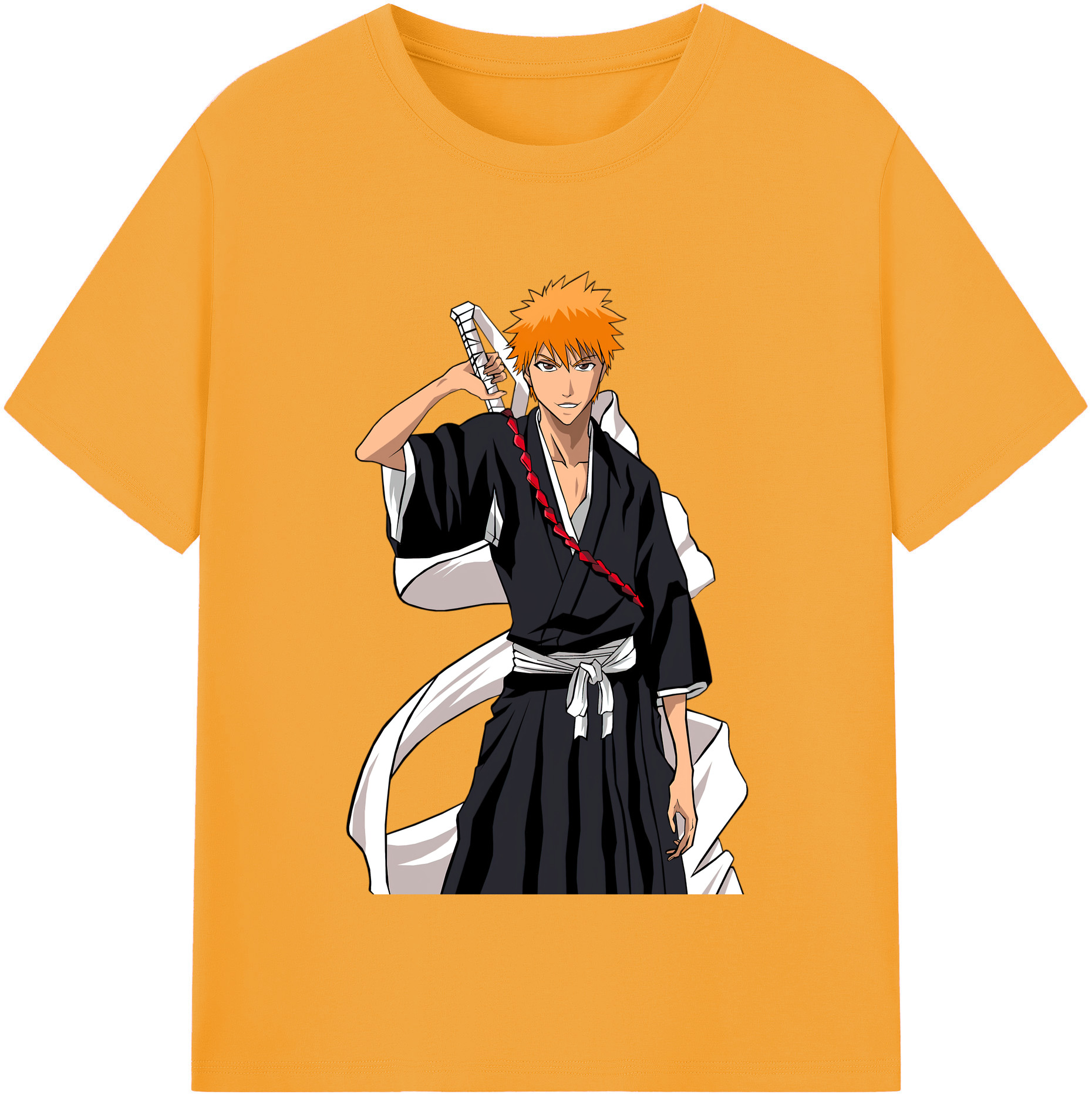 （画像用） ブリーチ 黒崎一護（くろさき いちご）BLEACH Kurosaki Ichigo レディースカジュアルプリントTシャツ（綿100％）
