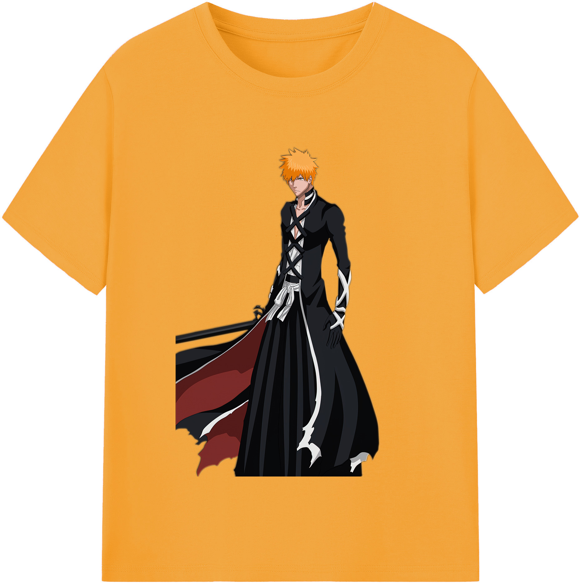（画像用） ブリーチ 黒崎一護（くろさき いちご）BLEACH Kurosaki Ichigo レディースカジュアルプリントTシャツ（綿100％）