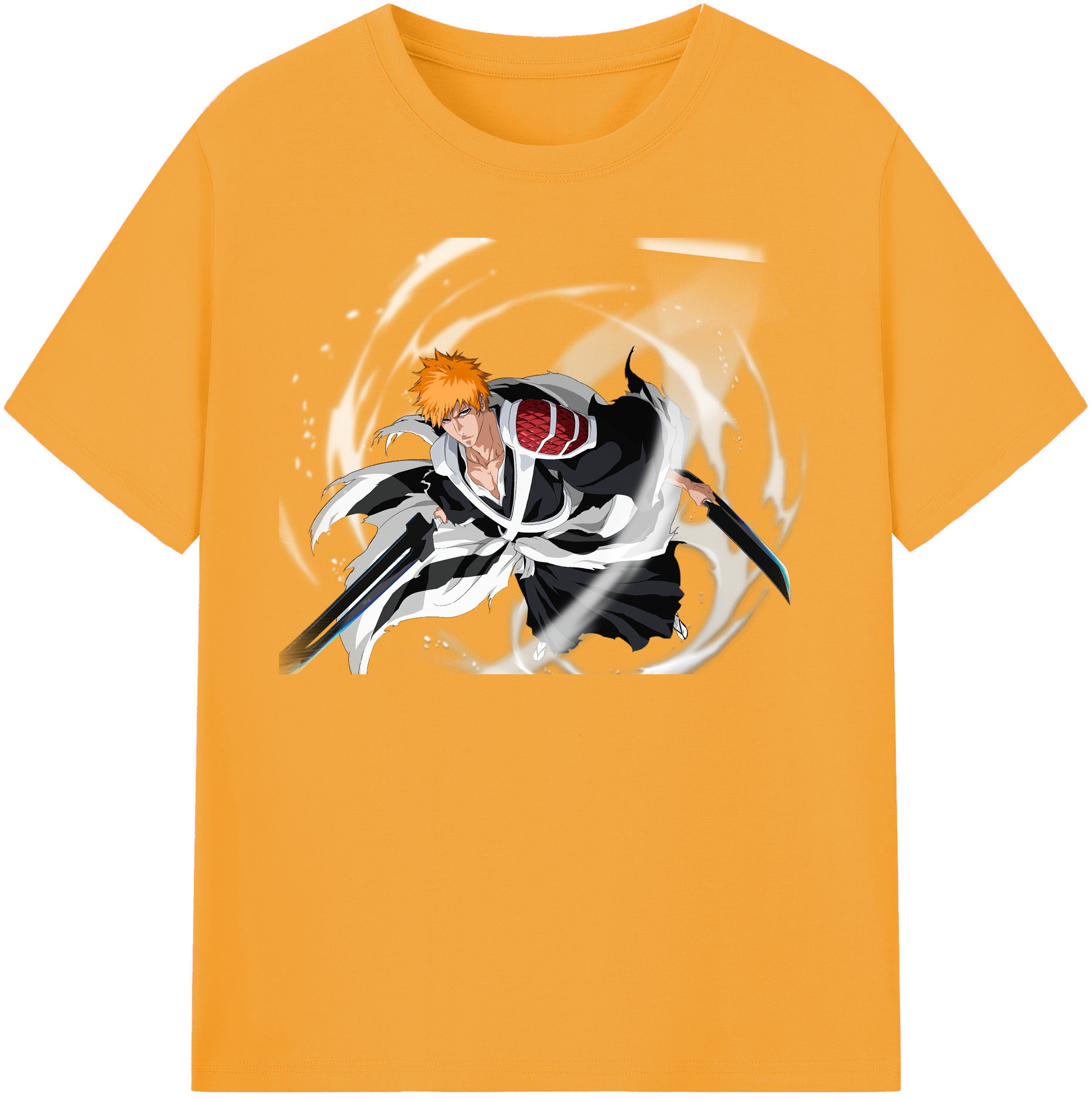 （画像用） ブリーチ 黒崎一護（くろさき いちご）BLEACH Kurosaki Ichigo レディースカジュアルプリントTシャツ（綿100％）