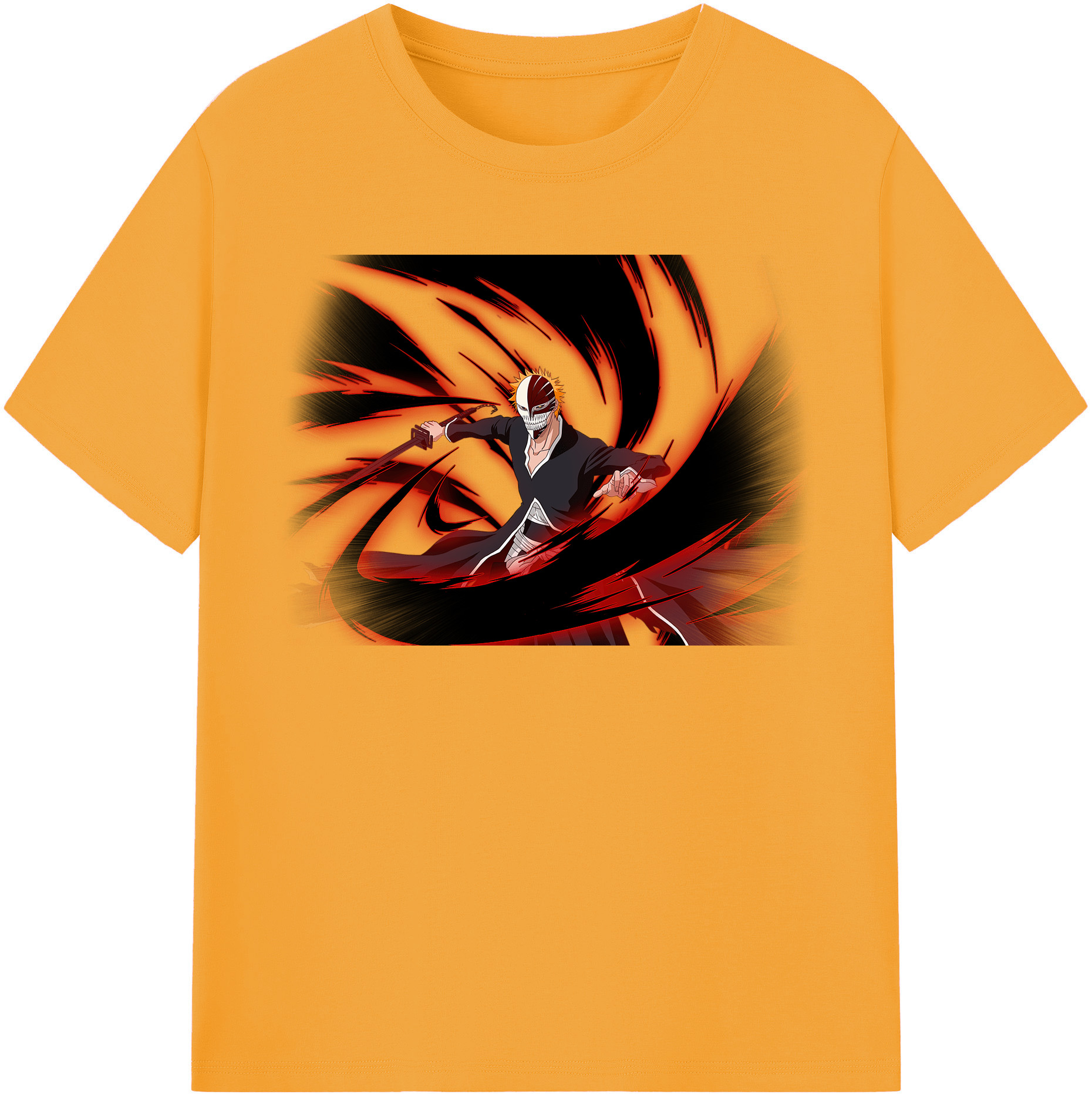 （画像用） ブリーチ 黒崎一護（くろさき いちご）BLEACH Kurosaki Ichigo レディースカジュアルプリントTシャツ（綿100％）