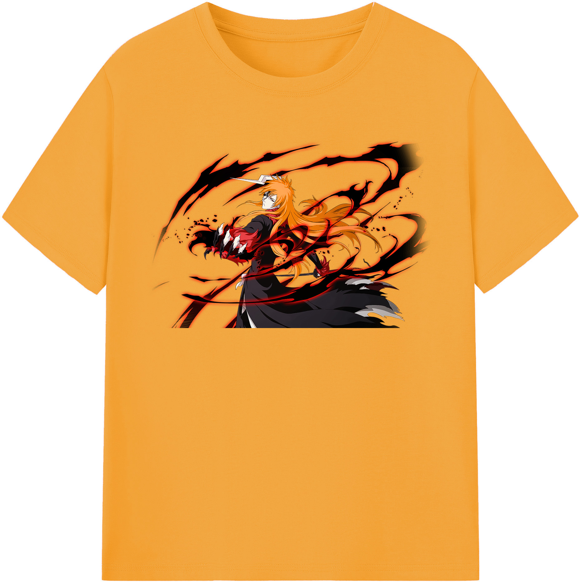 （画像用） ブリーチ 黒崎一護（くろさき いちご）BLEACH Kurosaki Ichigo レディースカジュアルプリントTシャツ（綿100％）