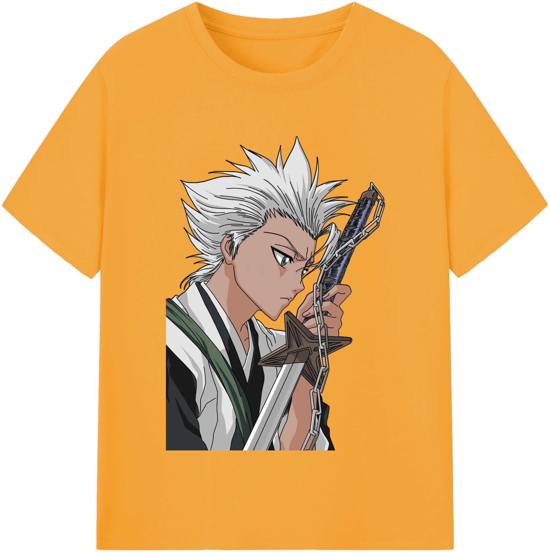 （画像用） ブリーチ 日番谷冬獅郎（ひつがや とうしろう） BLEACH Hitsugaya Toushirou レディースカジュアルプリントTシャツ（綿100％）
