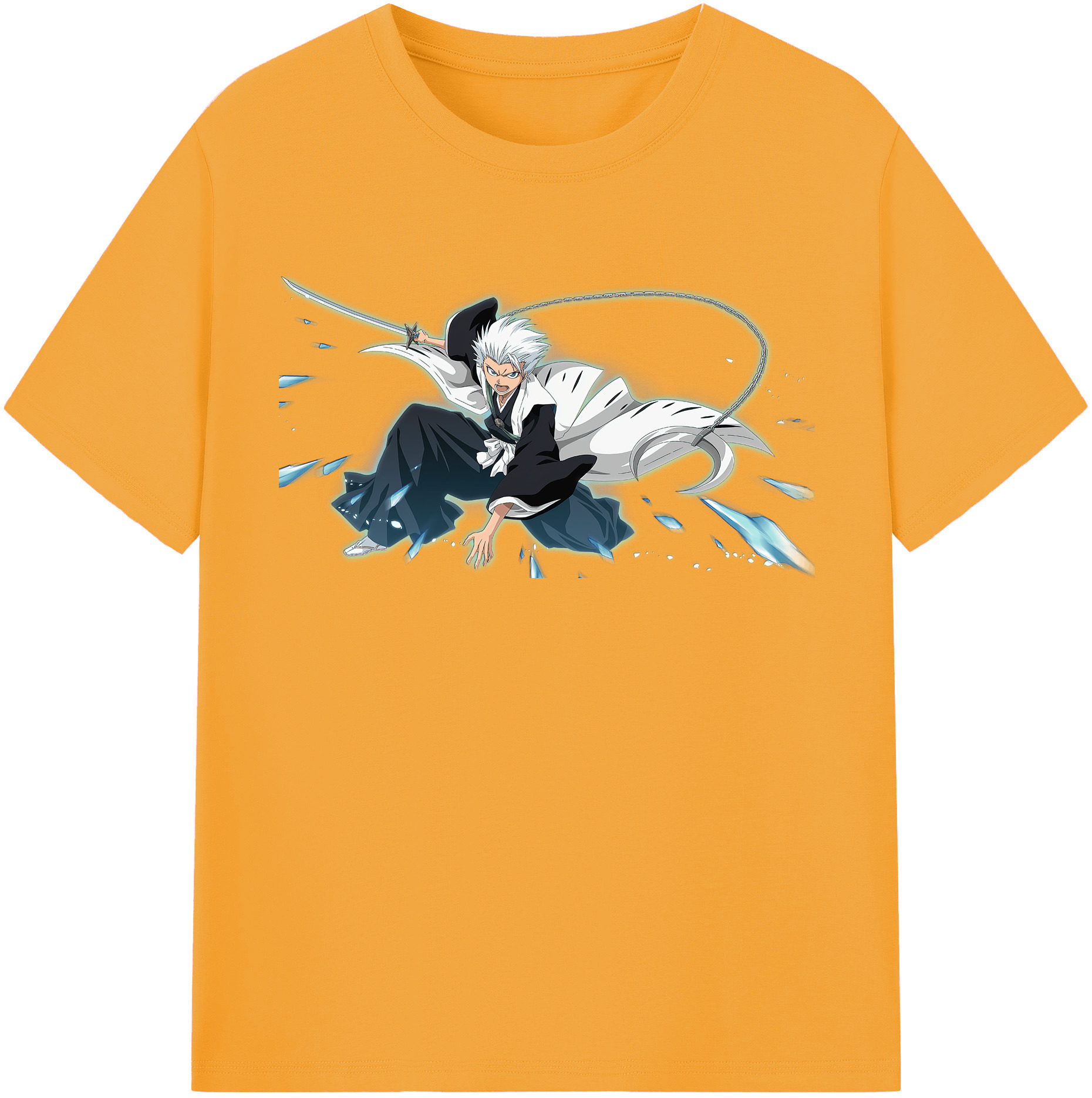 （画像用） ブリーチ 日番谷冬獅郎（ひつがや とうしろう） BLEACH Hitsugaya Toushirou レディースカジュアルプリントTシャツ（綿100％）