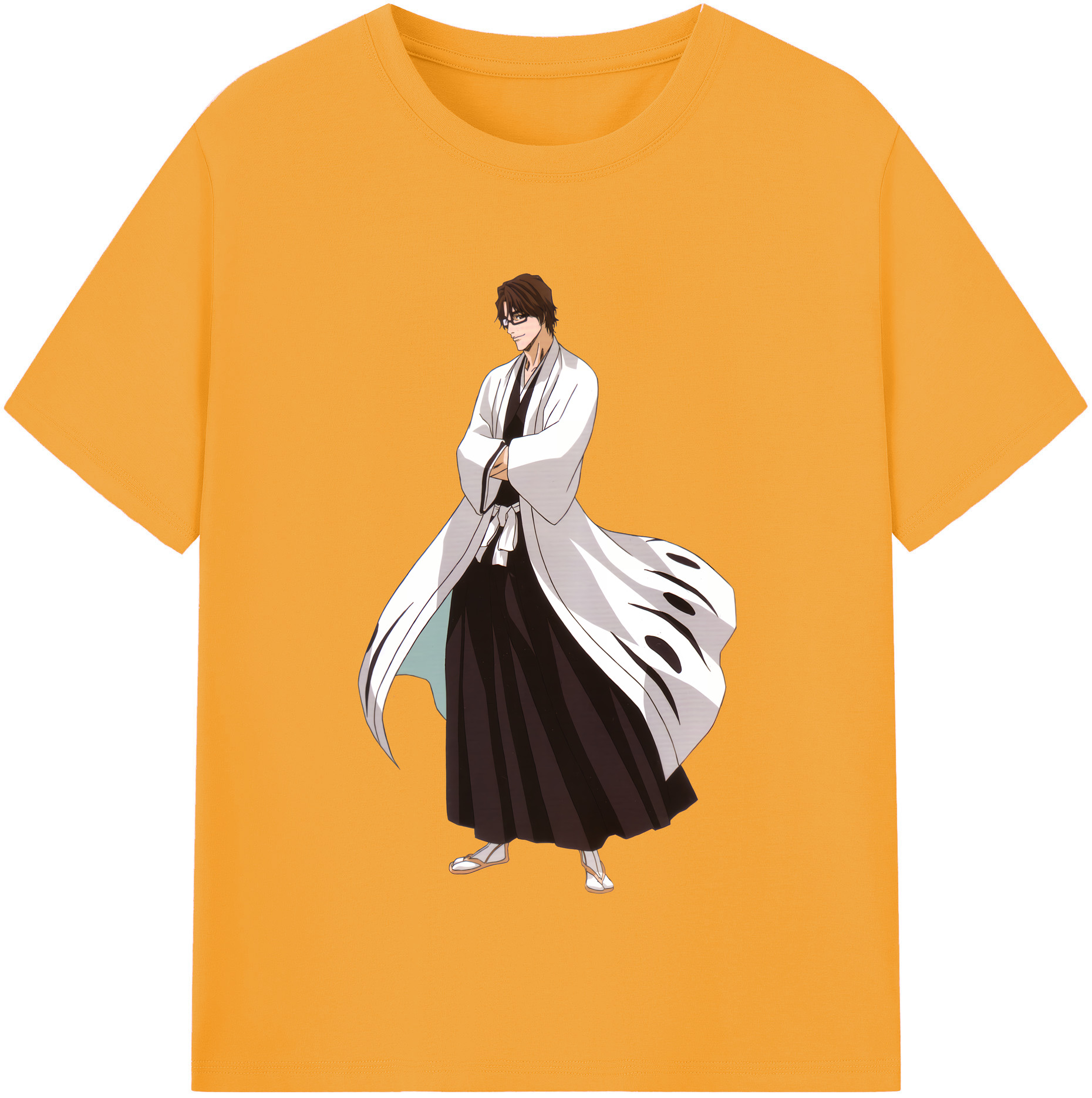 （画像用） ブリーチ 藍染 惣右介（あいぜん そうすけ） BLEACH Aizen Sousuke レディースカジュアルプリントTシャツ（綿100％）