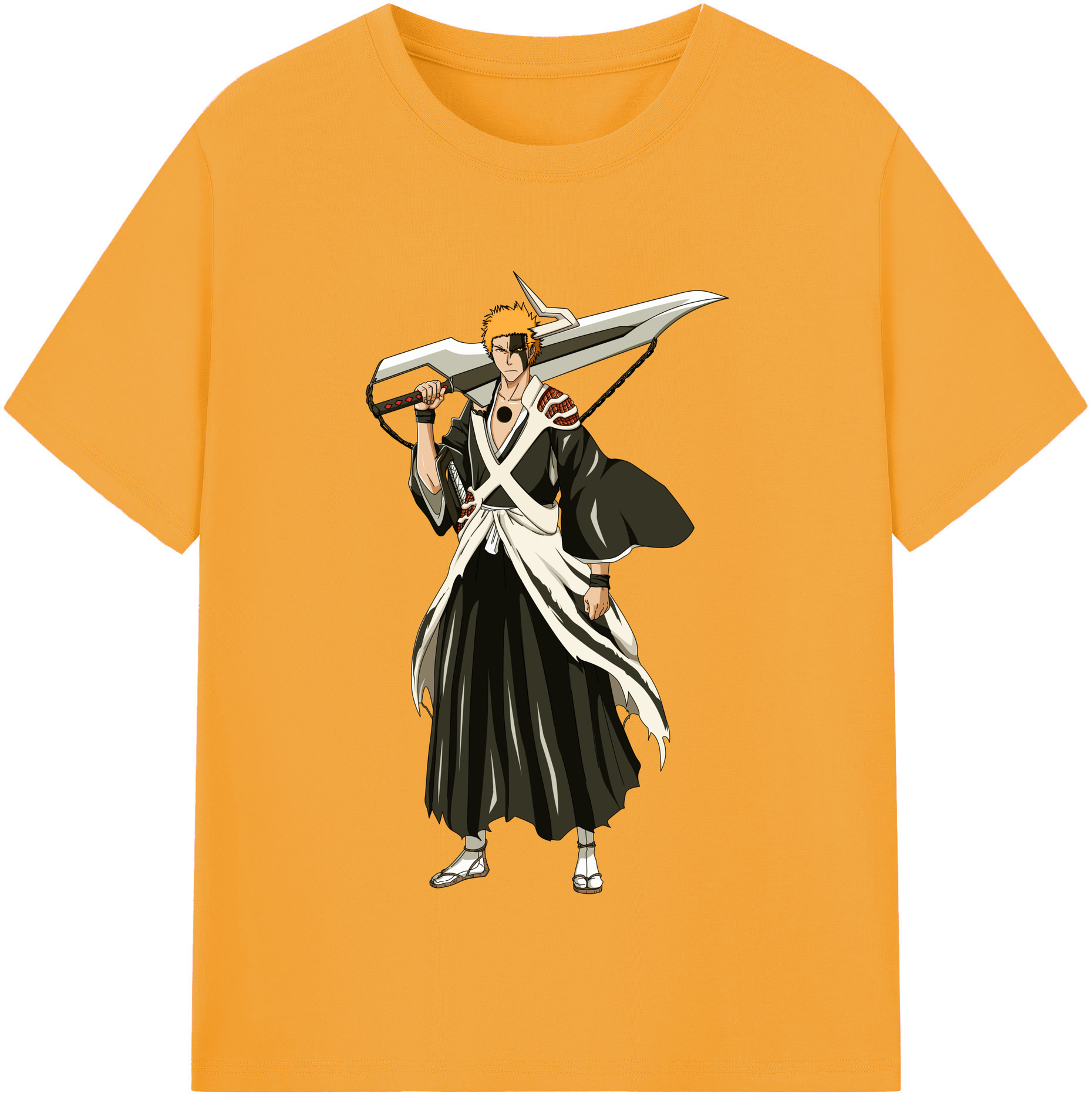 （画像用） ブリーチ 黒崎一護（くろさき いちご）BLEACH Kurosaki Ichigo レディースカジュアルプリントTシャツ（綿100％）