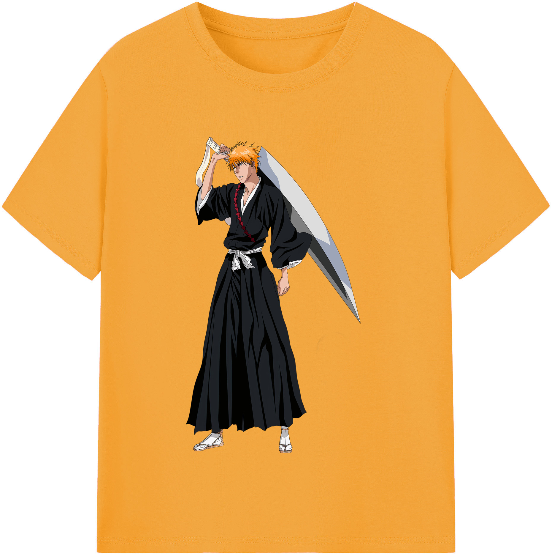 （画像用） ブリーチ 黒崎一護（くろさき いちご）BLEACH Kurosaki Ichigo レディースカジュアルプリントTシャツ（綿100％）