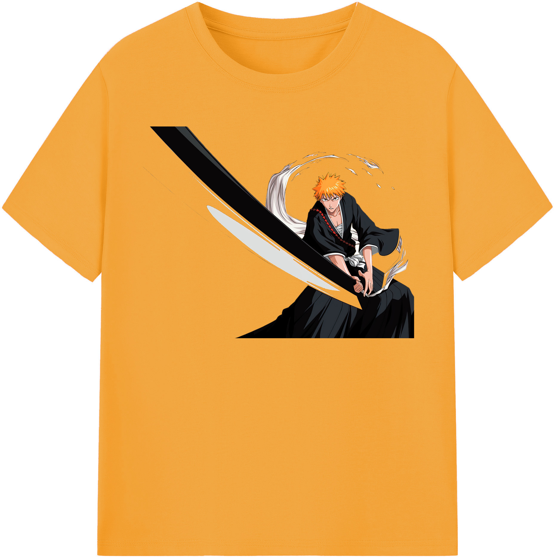 （画像用） ブリーチ 黒崎一護（くろさき いちご）BLEACH Kurosaki Ichigo レディースカジュアルプリントTシャツ（綿100％）