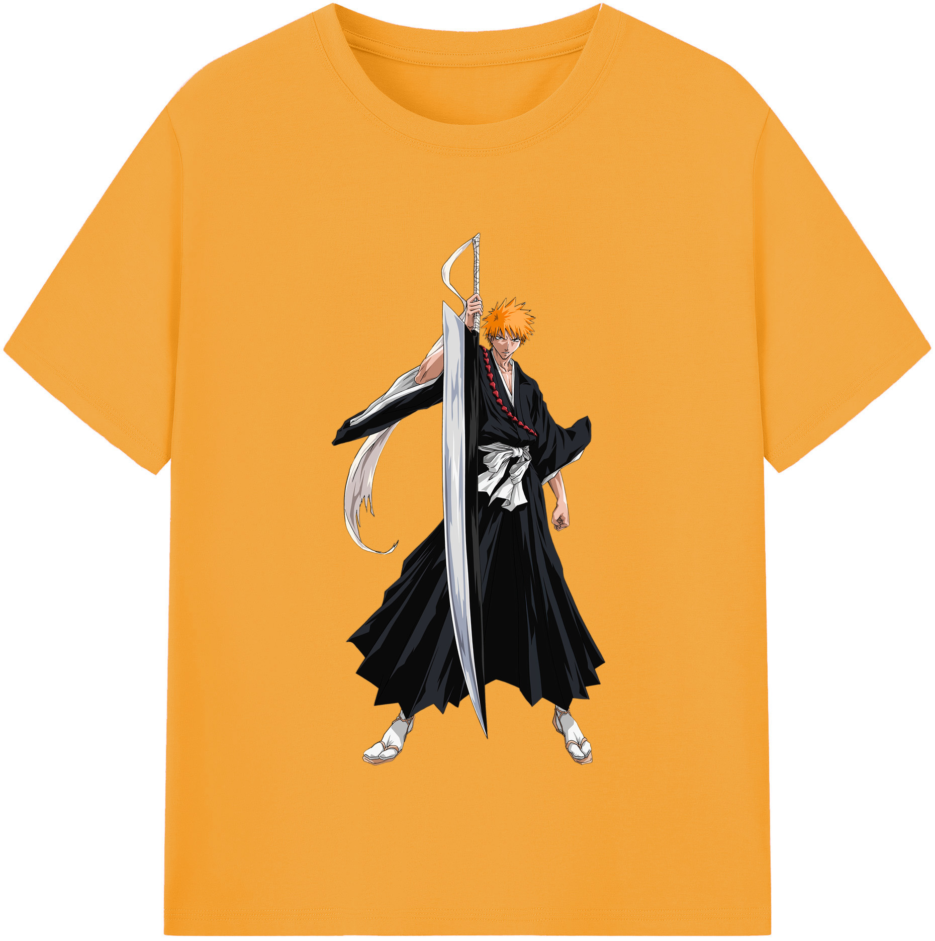 （画像用） ブリーチ 黒崎一護（くろさき いちご）BLEACH Kurosaki Ichigo レディースカジュアルプリントTシャツ（綿100％）