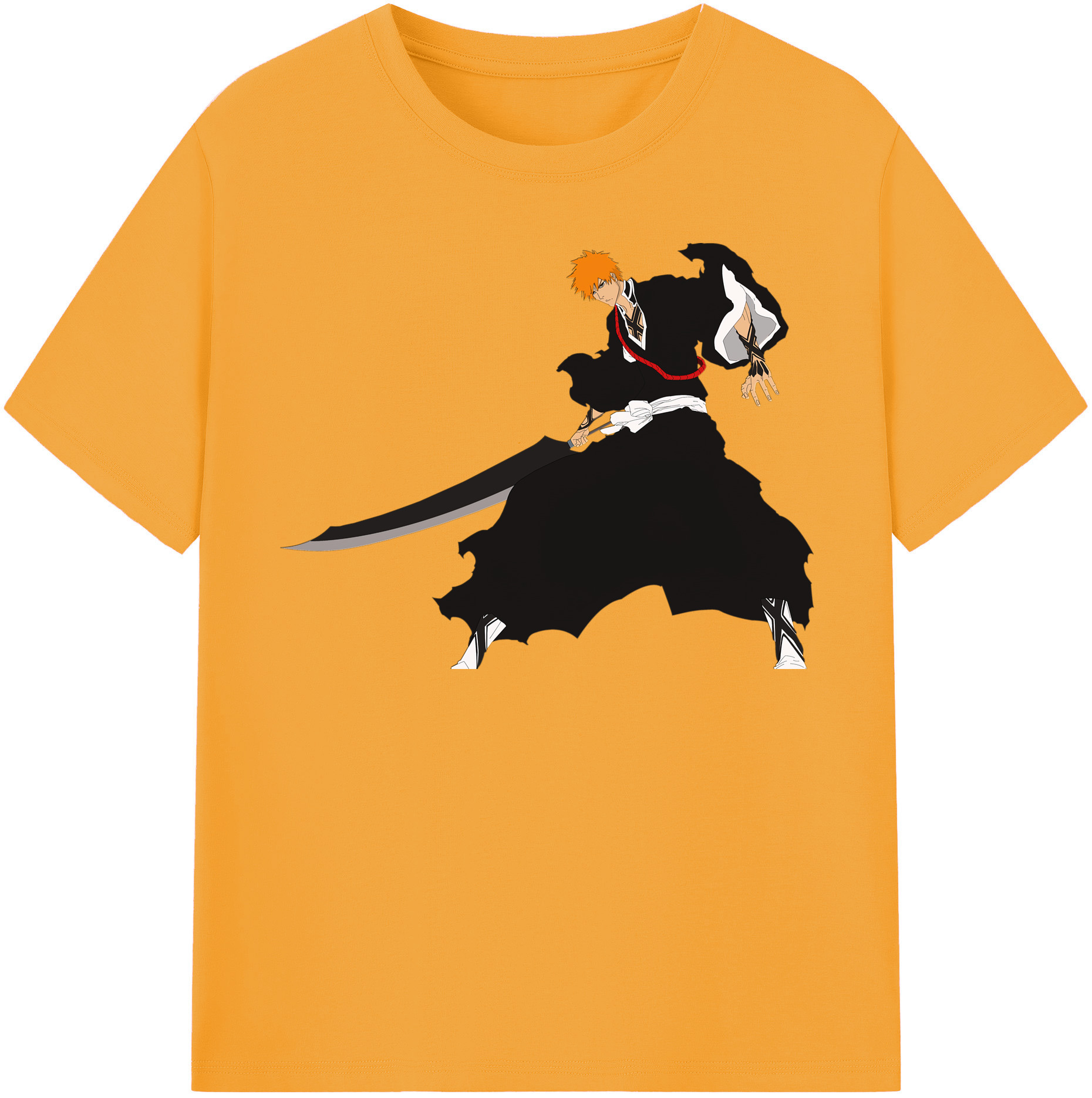 （画像用） ブリーチ 黒崎一護（くろさき いちご）BLEACH Kurosaki Ichigo レディースカジュアルプリントTシャツ（綿100％）