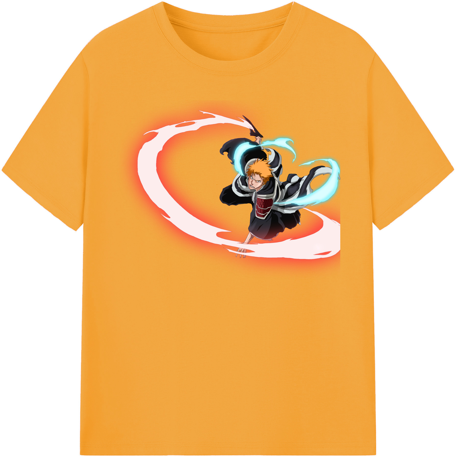 （画像用） ブリーチ 黒崎一護（くろさき いちご）BLEACH Kurosaki Ichigo レディースカジュアルプリントTシャツ（綿100％）