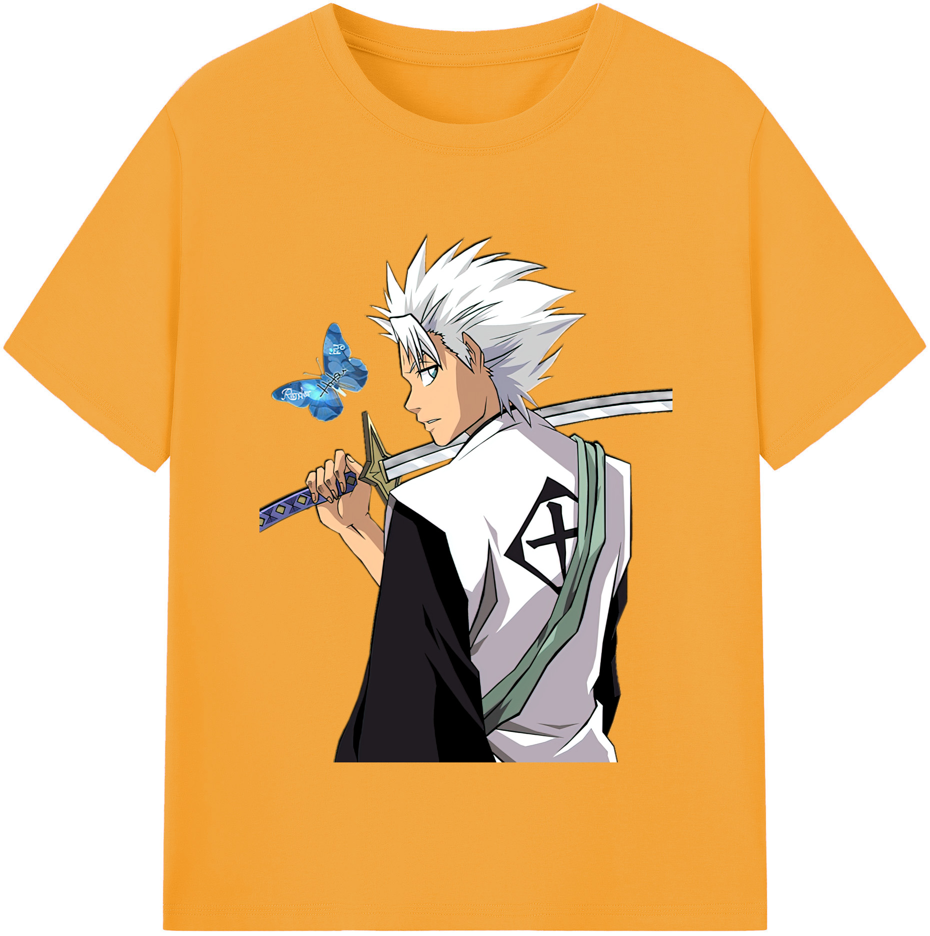（画像用） ブリーチ 日番谷冬獅郎（ひつがや とうしろう） BLEACH Hitsugaya Toushirou レディースカジュアルプリントTシャツ（綿100％）