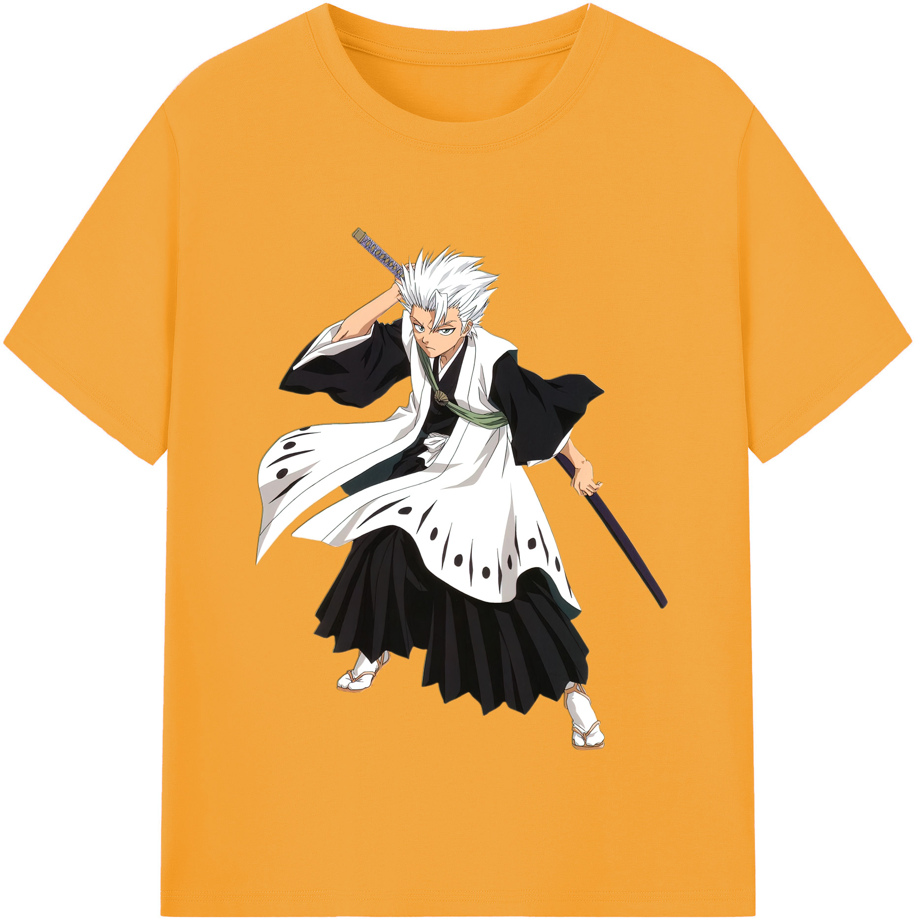 （画像用） ブリーチ 日番谷冬獅郎（ひつがや とうしろう） BLEACH Hitsugaya Toushirou レディースカジュアルプリントTシャツ（綿100％）