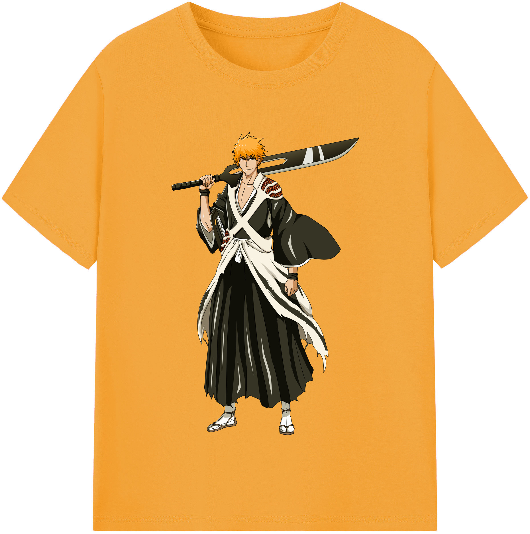 （画像用） ブリーチ 黒崎一護（くろさき いちご）BLEACH Kurosaki Ichigo レディースカジュアルプリントTシャツ（綿100％）