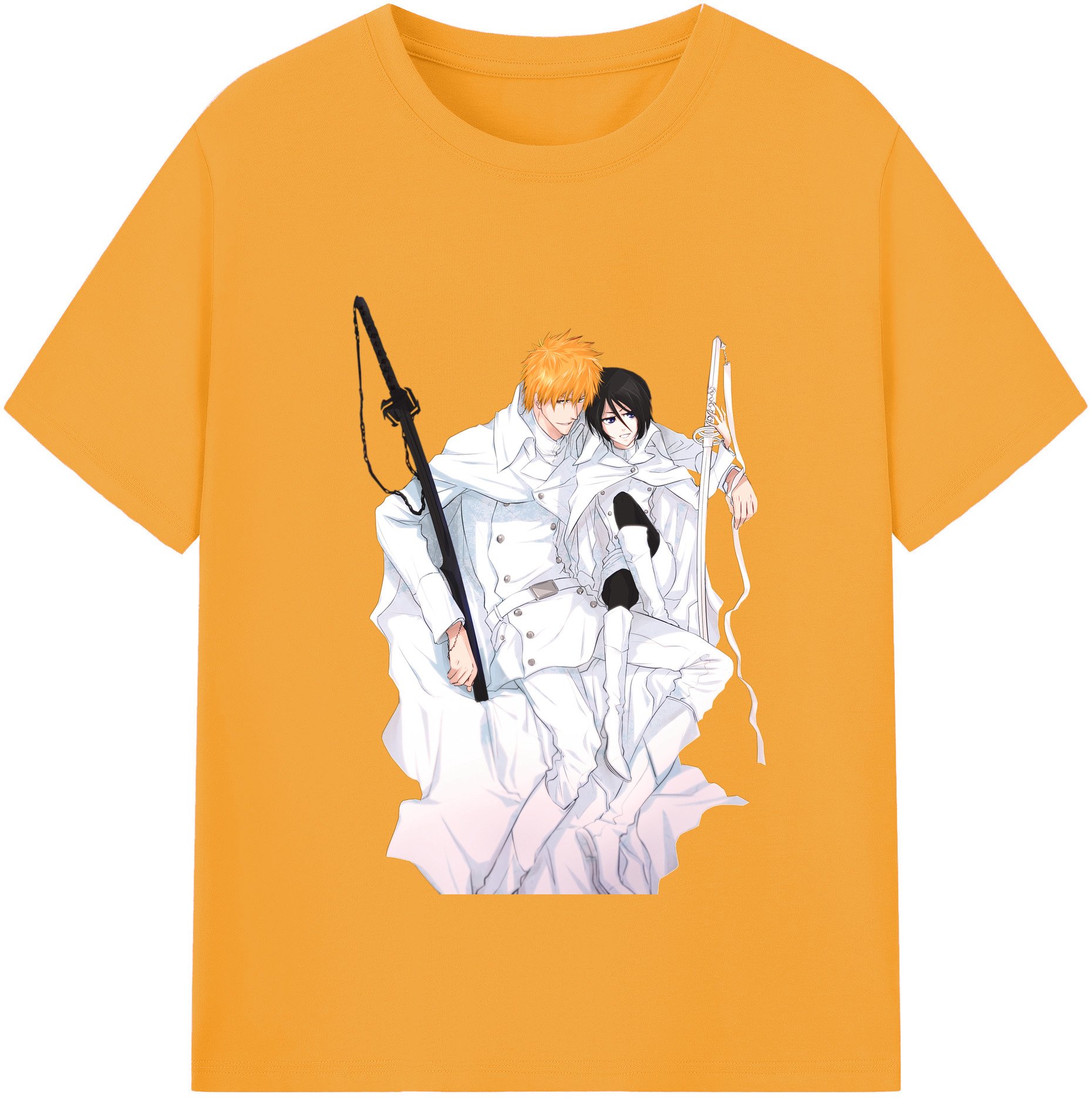 （画像用） ブリーチ 黒崎一護（くろさき いちご）BLEACH Kurosaki Ichigo レディースカジュアルプリントTシャツ（綿100％）