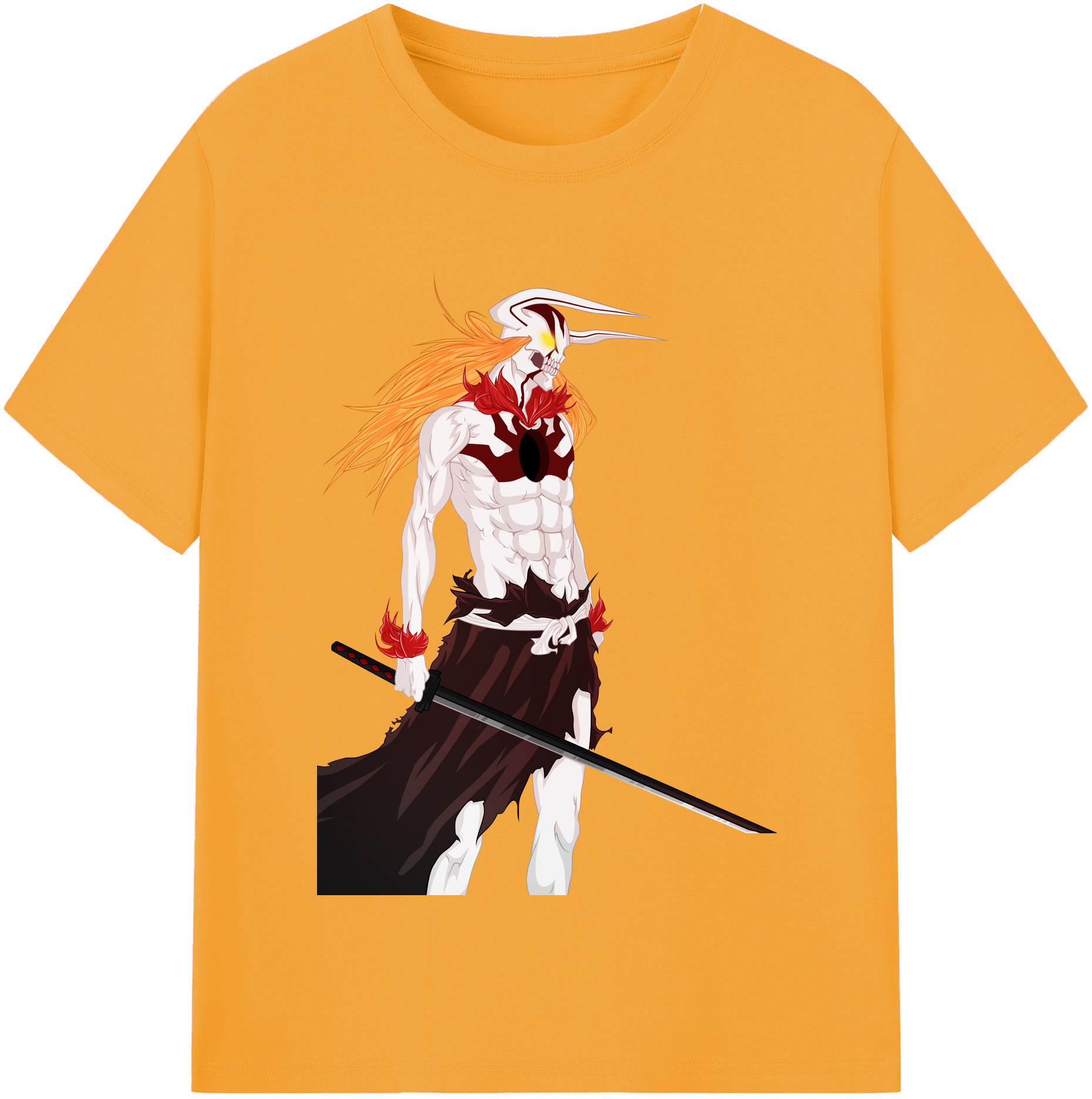 （画像用） ブリーチ 黒崎一護（くろさき いちご）BLEACH Kurosaki Ichigo レディースカジュアルプリントTシャツ（綿100％）