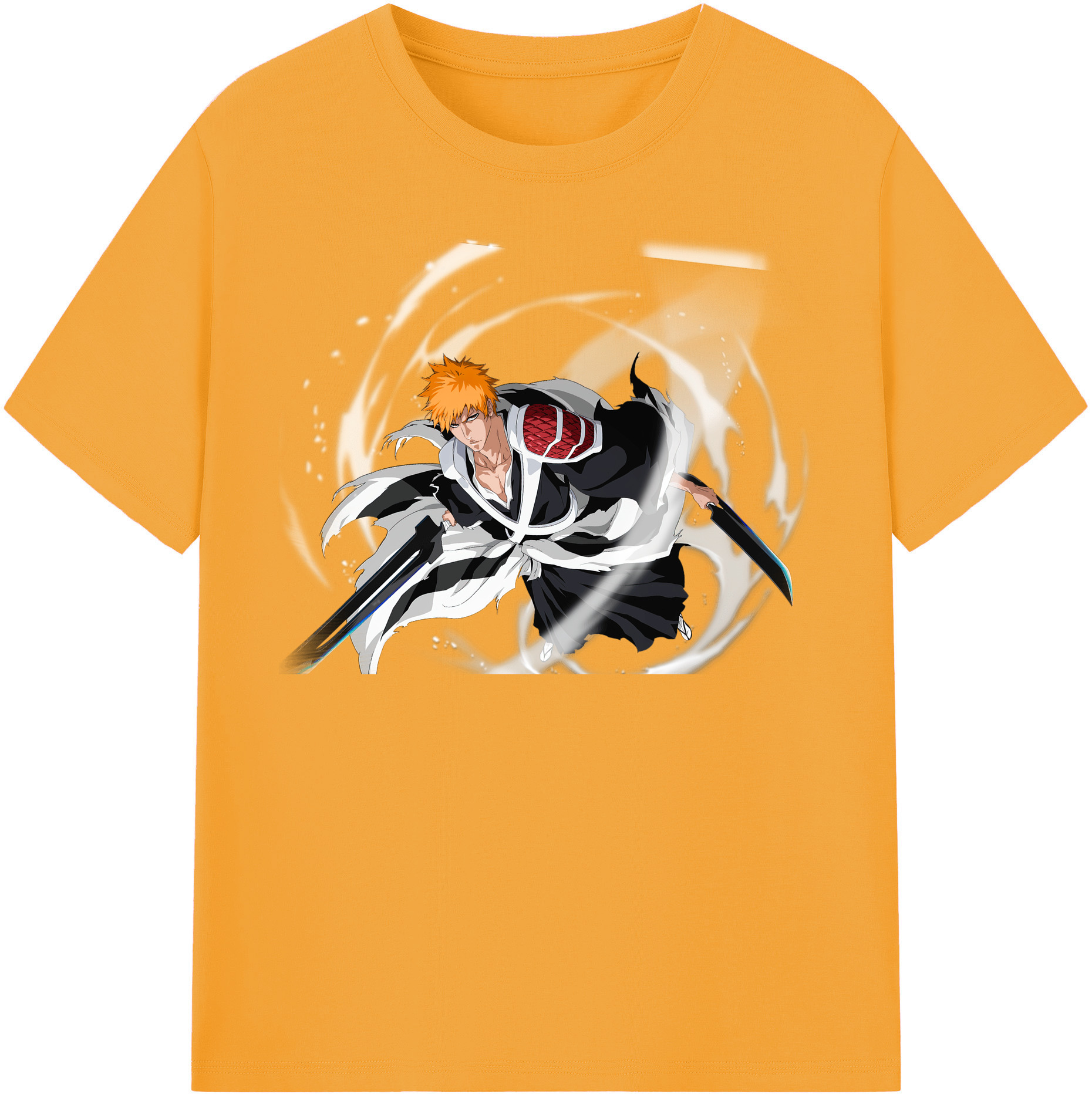 （画像用） ブリーチ 黒崎一護（くろさき いちご）BLEACH Kurosaki Ichigo レディースカジュアルプリントTシャツ（綿100％）
