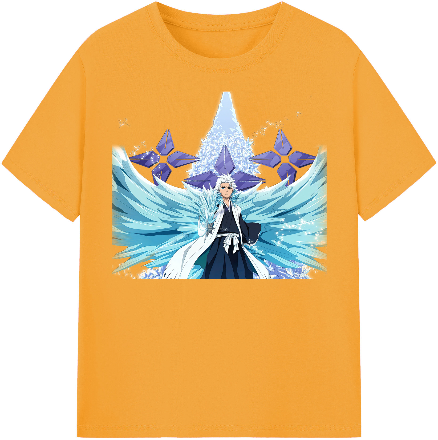 （画像用） ブリーチ 日番谷冬獅郎（ひつがや とうしろう） BLEACH Hitsugaya Toushirou レディースカジュアルプリントTシャツ（綿100％）