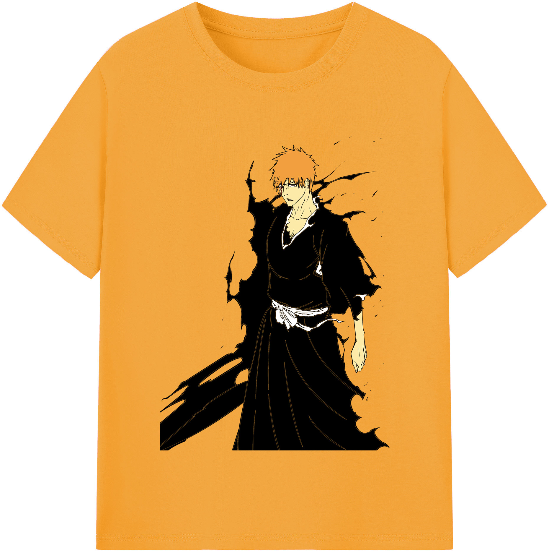 （画像用） ブリーチ 黒崎一護（くろさき いちご）BLEACH Kurosaki Ichigo レディースカジュアルプリントTシャツ（綿100％）