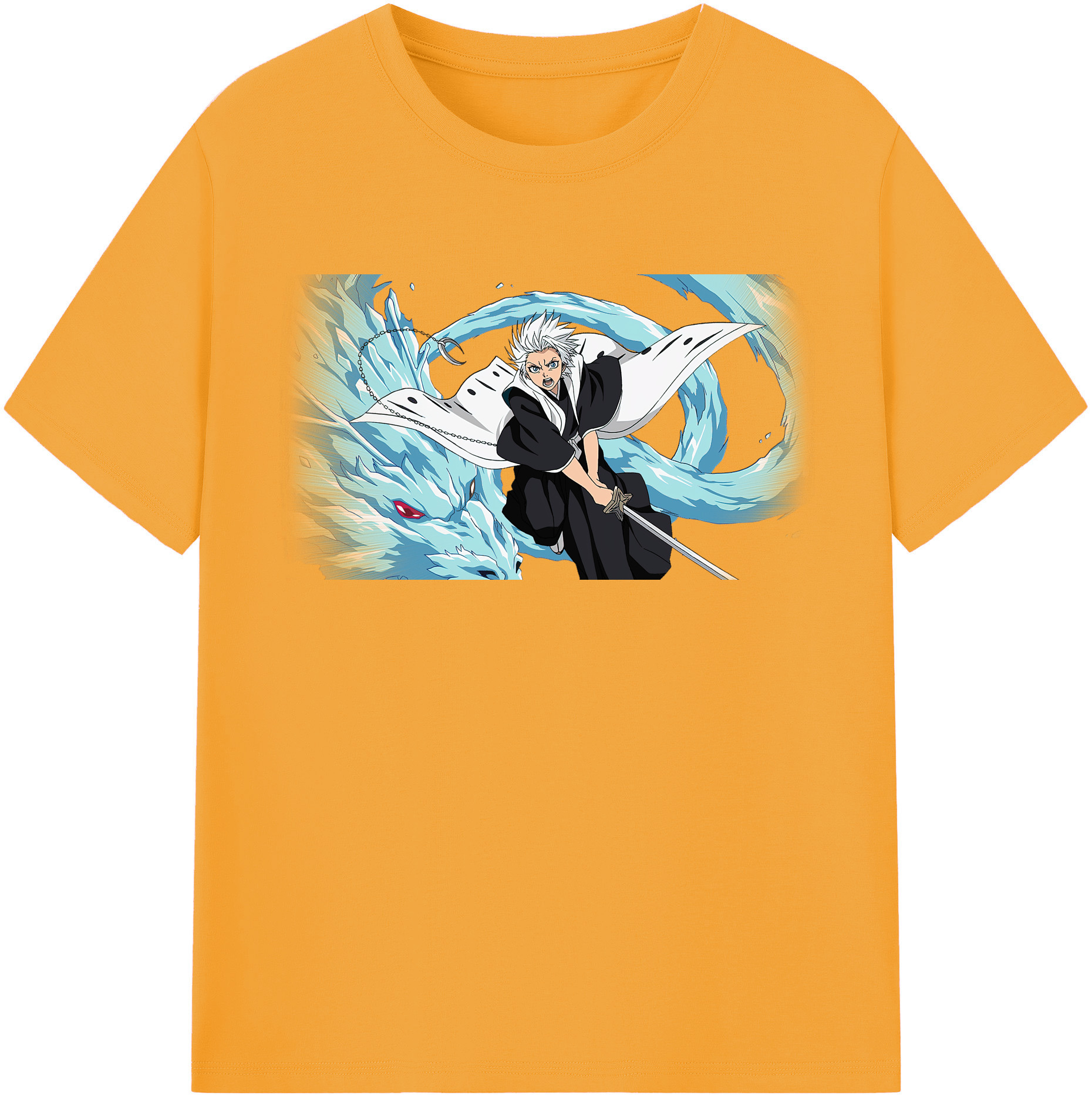（画像用） ブリーチ 日番谷冬獅郎（ひつがや とうしろう） BLEACH Hitsugaya Toushirou レディースカジュアルプリントTシャツ（綿100％）