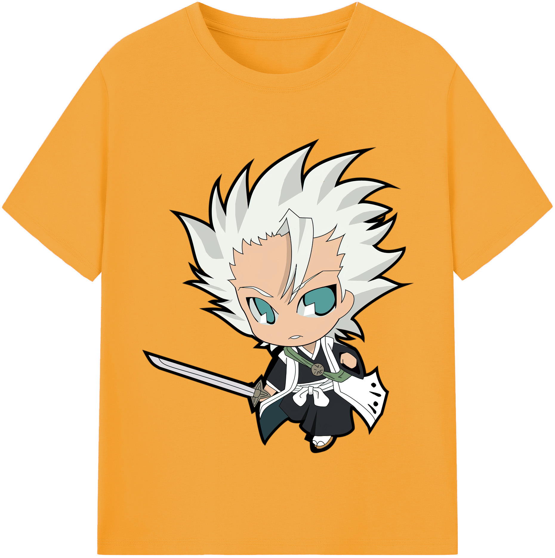 （画像用） ブリーチ 日番谷冬獅郎（ひつがや とうしろう） BLEACH Hitsugaya Toushirou レディースカジュアルプリントTシャツ（綿100％）