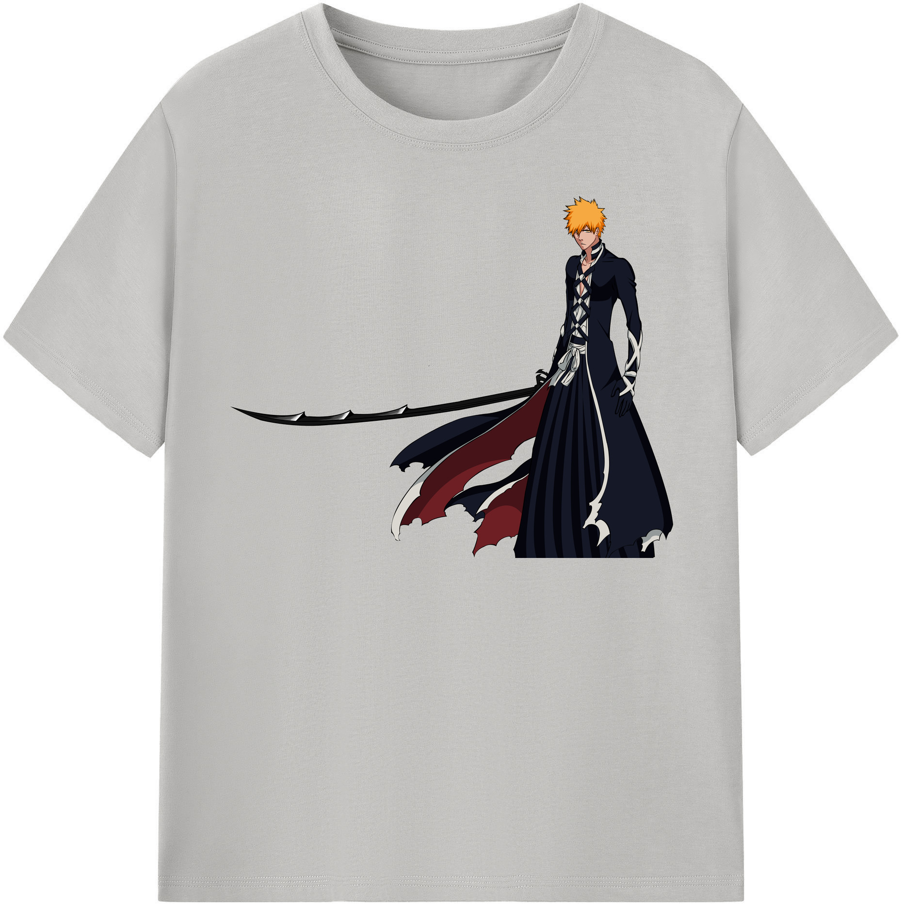 （画像用） ブリーチ 黒崎一護（くろさき いちご）BLEACH Kurosaki Ichigo レディースカジュアルプリントTシャツ（綿100％）