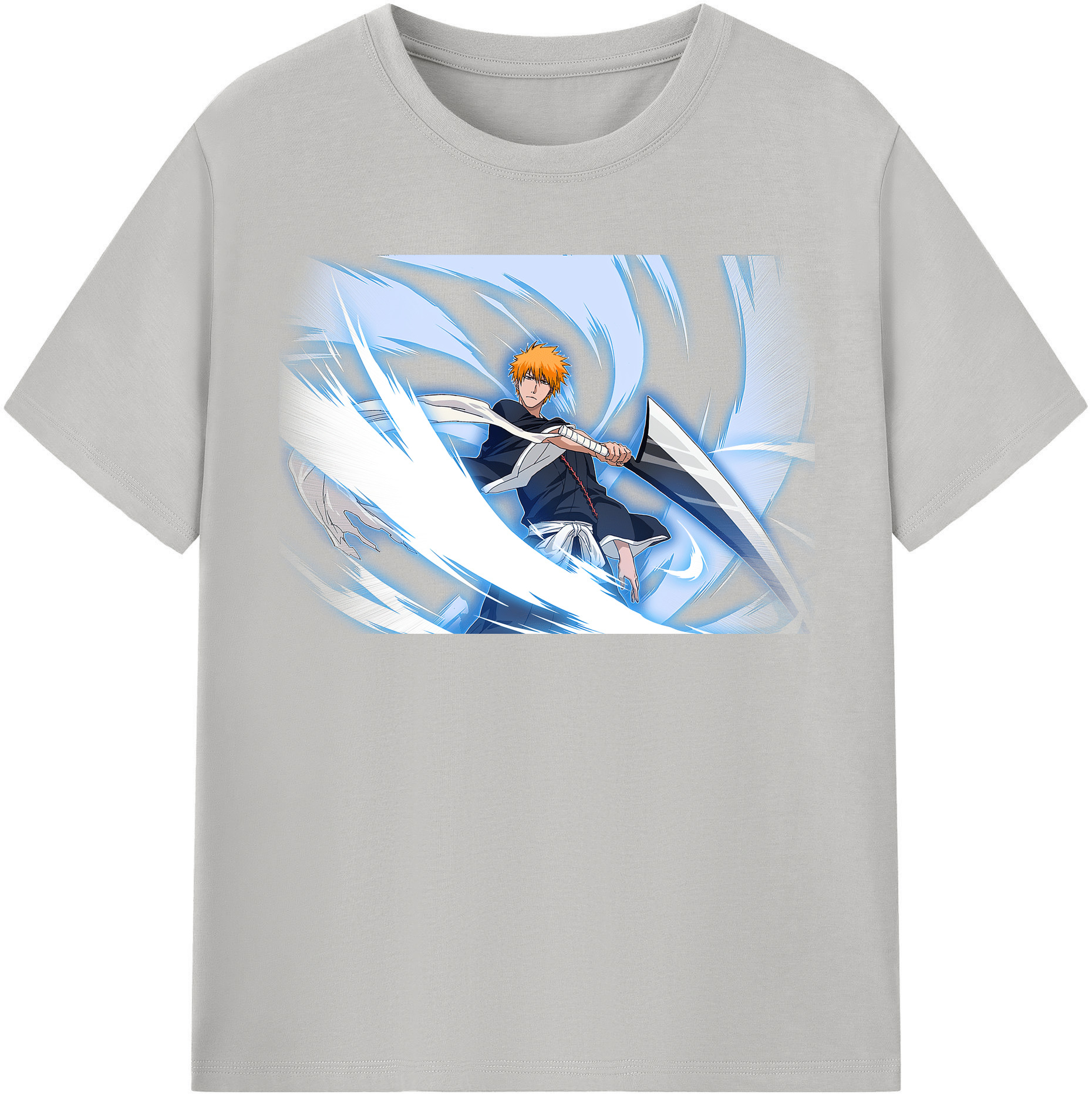 （画像用） ブリーチ 黒崎一護（くろさき いちご）BLEACH Kurosaki Ichigo レディースカジュアルプリントTシャツ（綿100％）