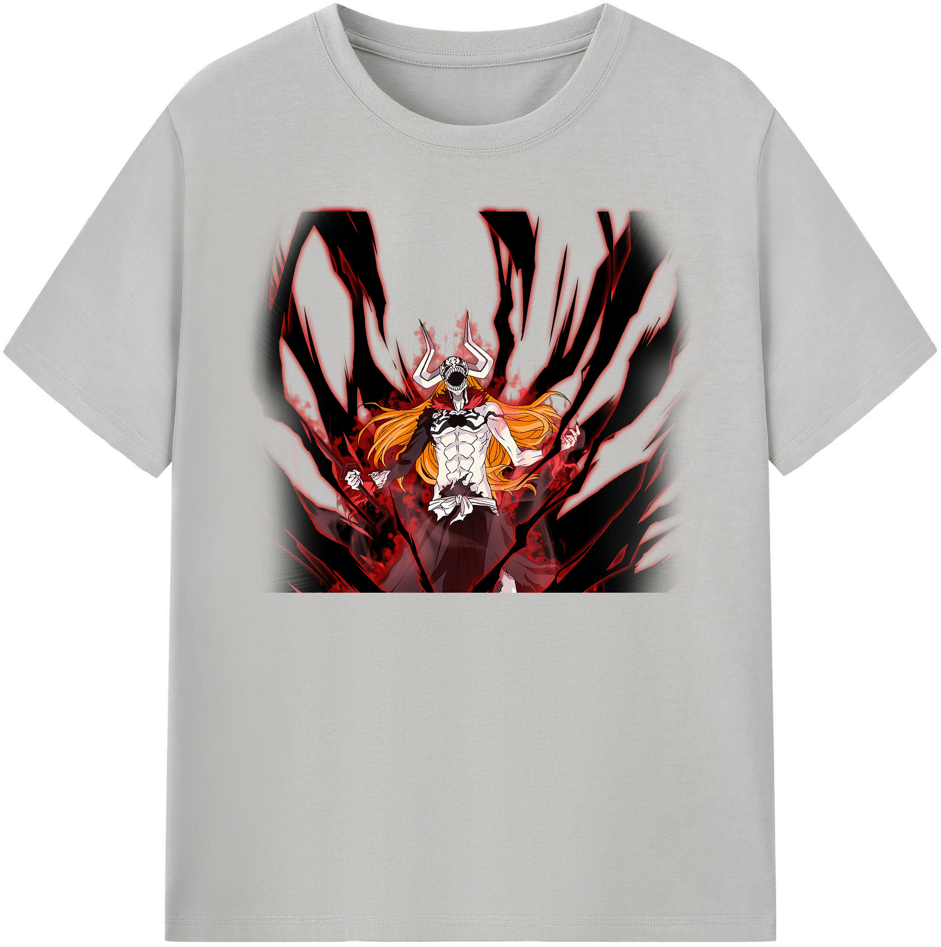 （画像用） ブリーチ 黒崎一護（くろさき いちご）BLEACH Kurosaki Ichigo レディースカジュアルプリントTシャツ（綿100％）