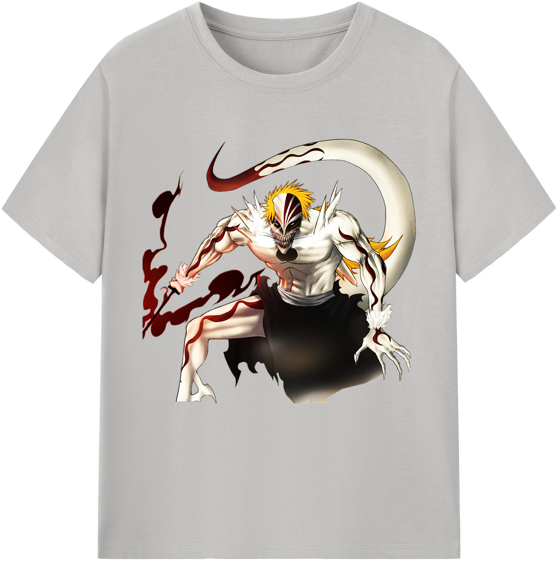 （画像用） ブリーチ 黒崎一護（くろさき いちご）BLEACH Kurosaki Ichigo レディースカジュアルプリントTシャツ（綿100％）