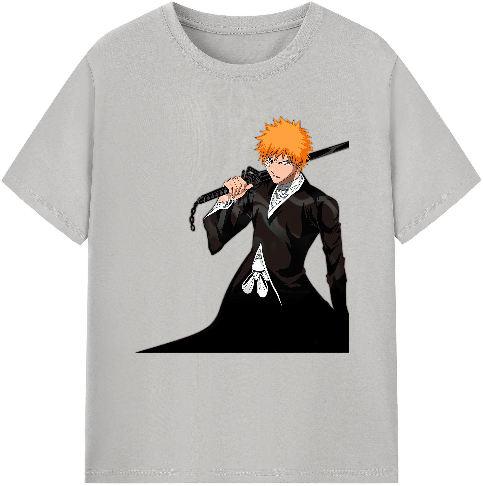 （画像用） ブリーチ 黒崎一護（くろさき いちご）BLEACH Kurosaki Ichigo レディースカジュアルプリントTシャツ（綿100％）