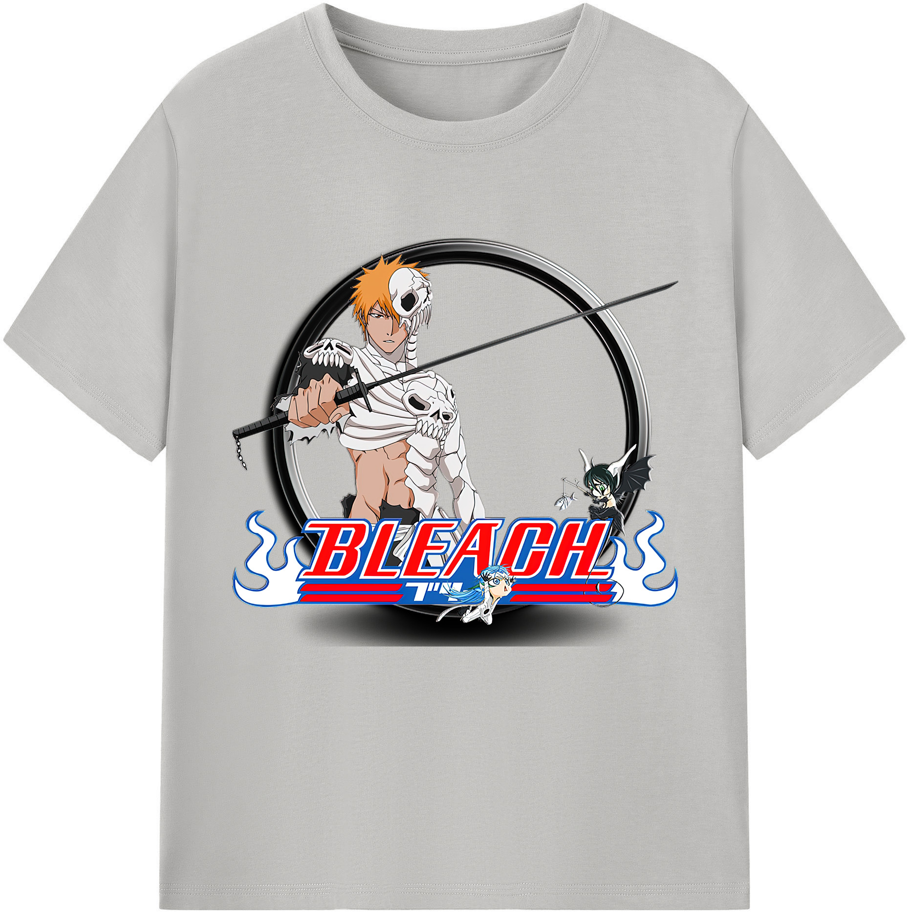 （画像用） ブリーチ 黒崎一護（くろさき いちご）BLEACH Kurosaki Ichigo レディースカジュアルプリントTシャツ（綿100％）