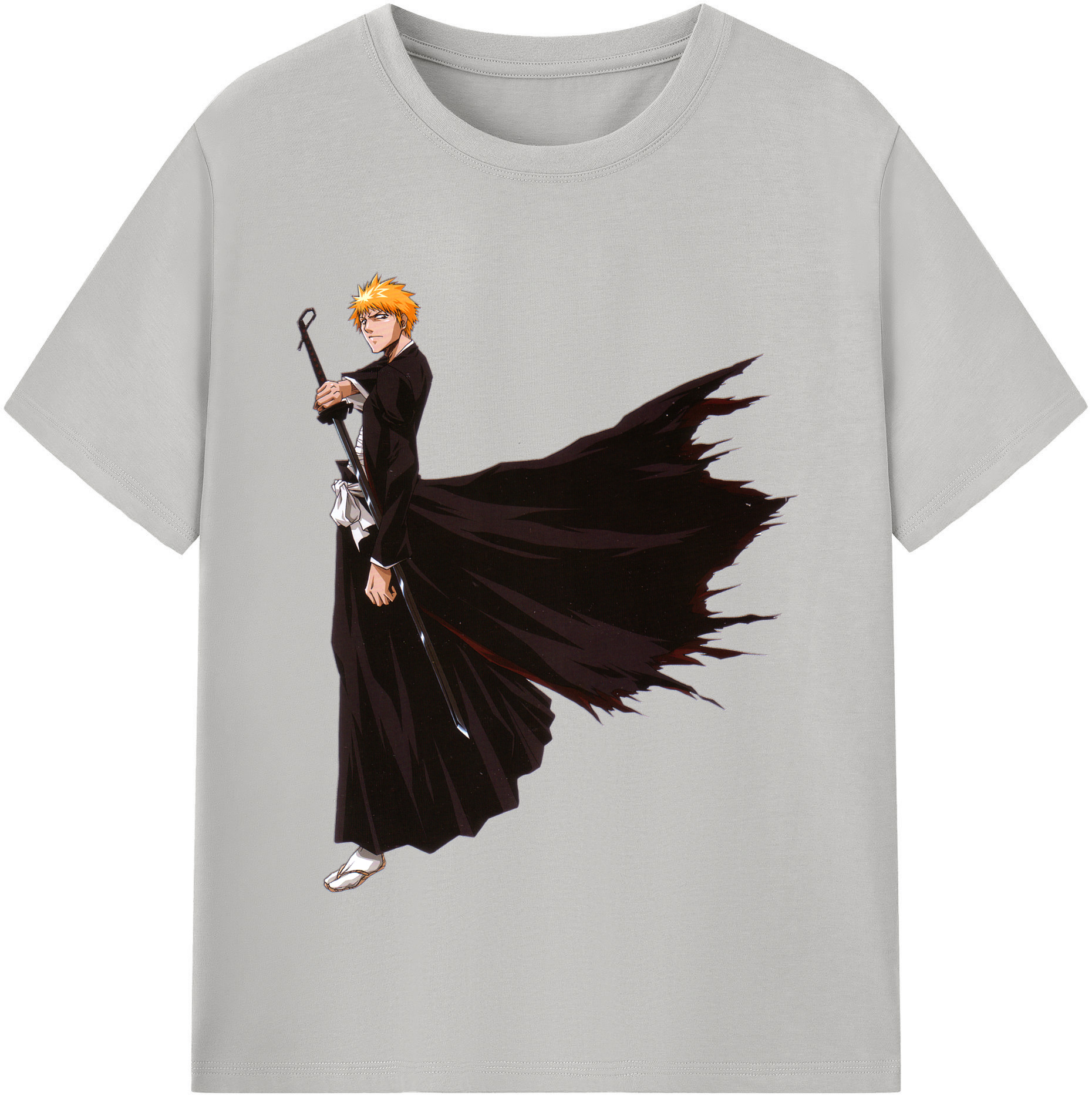 （画像用） ブリーチ 黒崎一護（くろさき いちご）BLEACH Kurosaki Ichigo レディースカジュアルプリントTシャツ（綿100％）